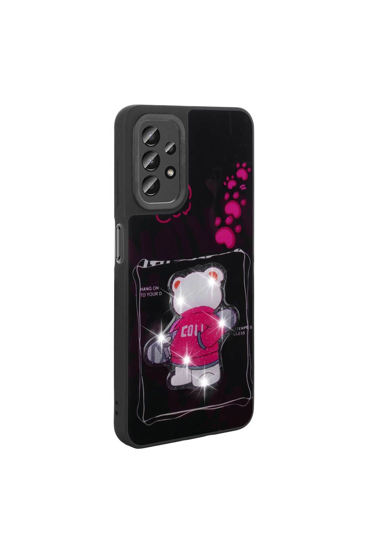 Galaxy A13 4G Kılıf Parlayan Kabartmalı İkonik Figürlü Zore Amas Silikon Kapak - Beyaz