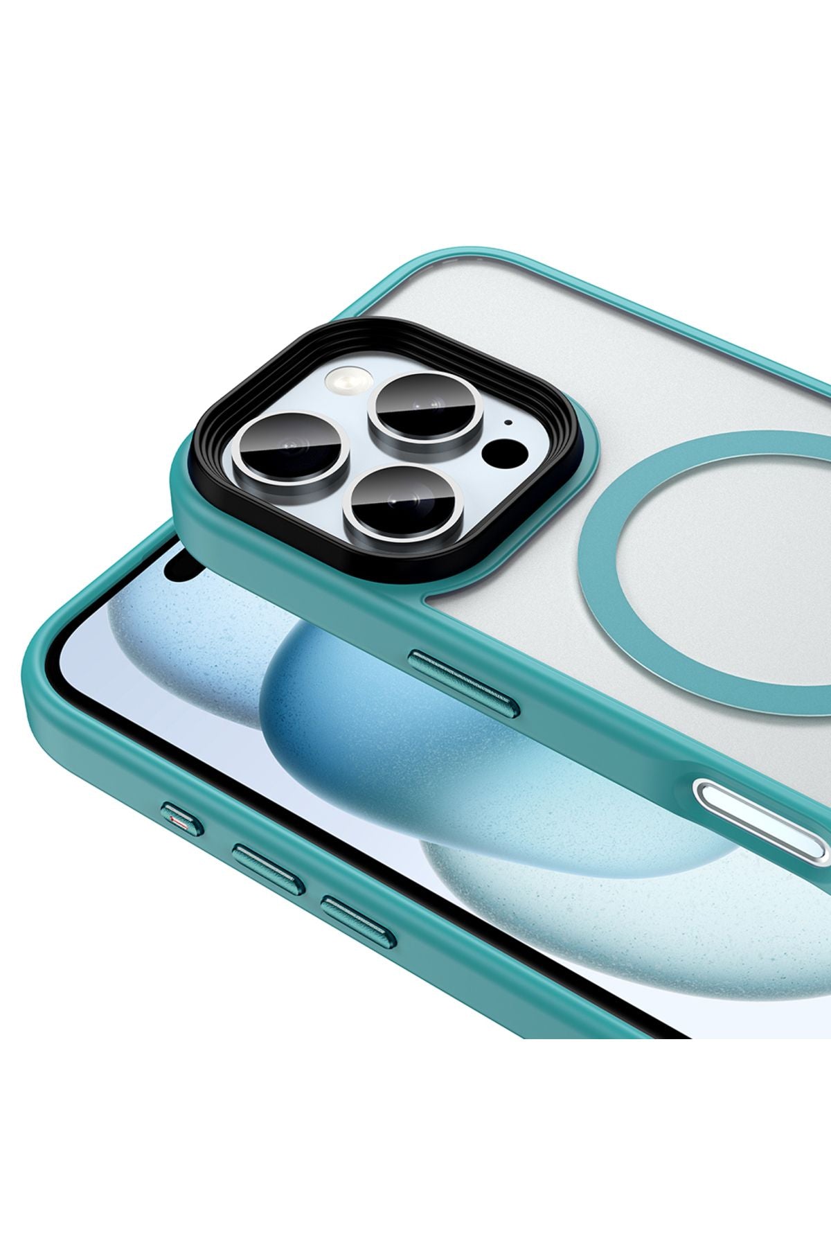 iPhone 16 Pro Kılıf Mat Arka Yüzey Wireless Şarj Özellikli Zore Flet Magsafe Kapak - Desert Titanyum