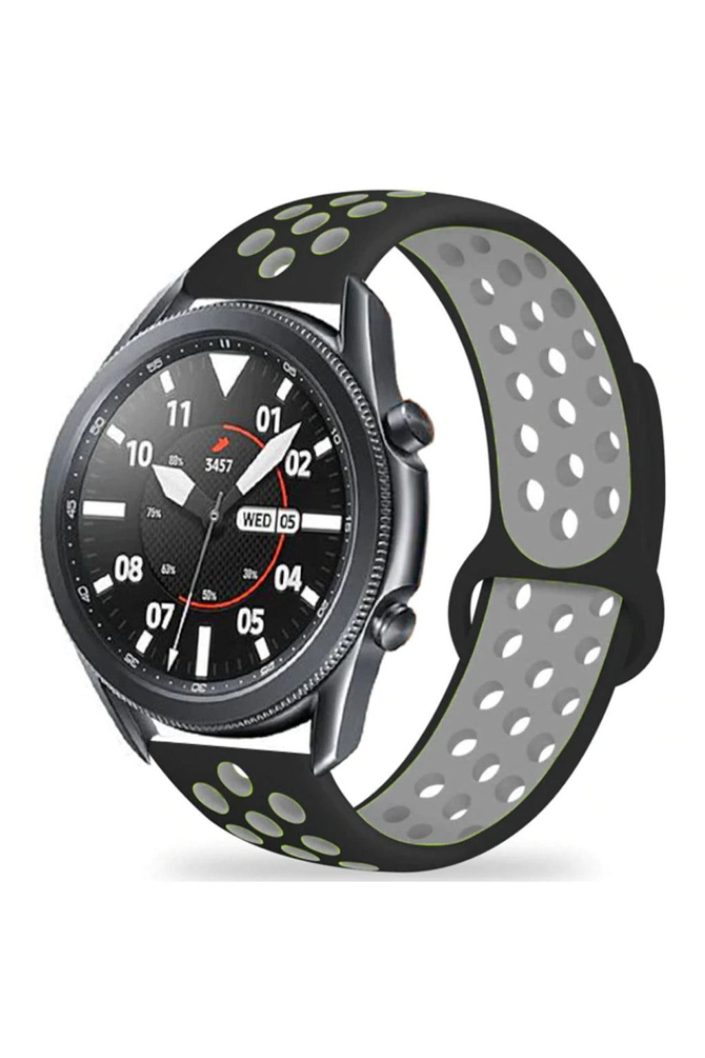 Galaxy Watch 46mm (22mm) KRD-02 Uyumlu Zore Kordon-Gri-Siyah