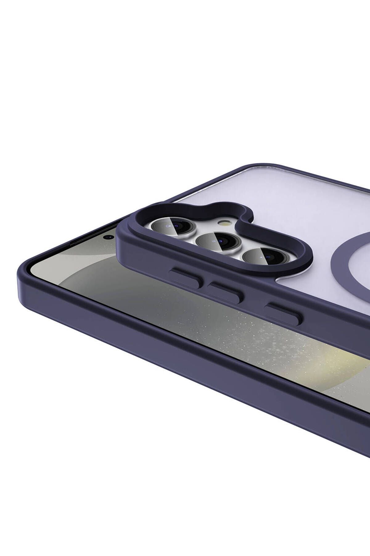 Galaxy S23 FE Kılıf Magsafe Şarj Özellikli Mat Arka Yüzey Zore Sio Kapak-Koyu Mor