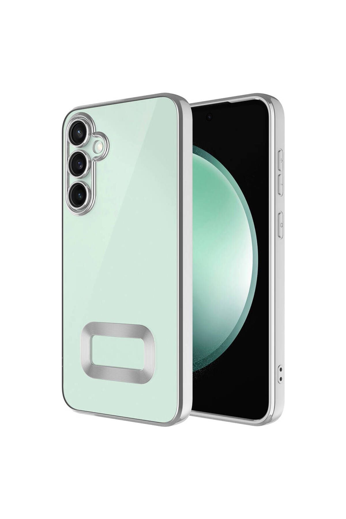 Galaxy S24 Plus Kılıf Kamera Korumalı Logo Gösteren Zore Omega Kapak - Sierra Mavi