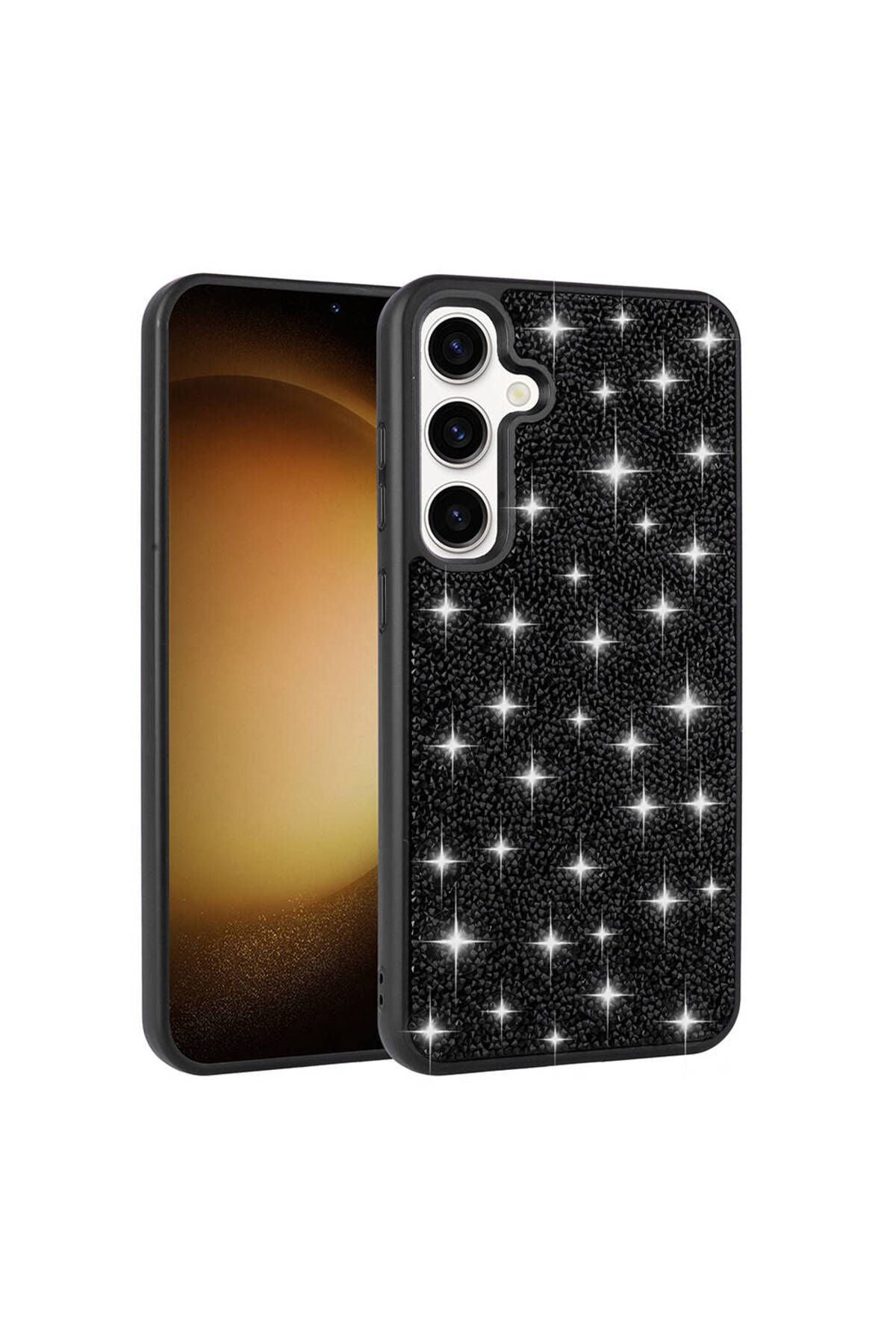 Galaxy S24 Uyumlu Parlak Taşlı Tasarım Pırlanta Zore Kılıf-Lila