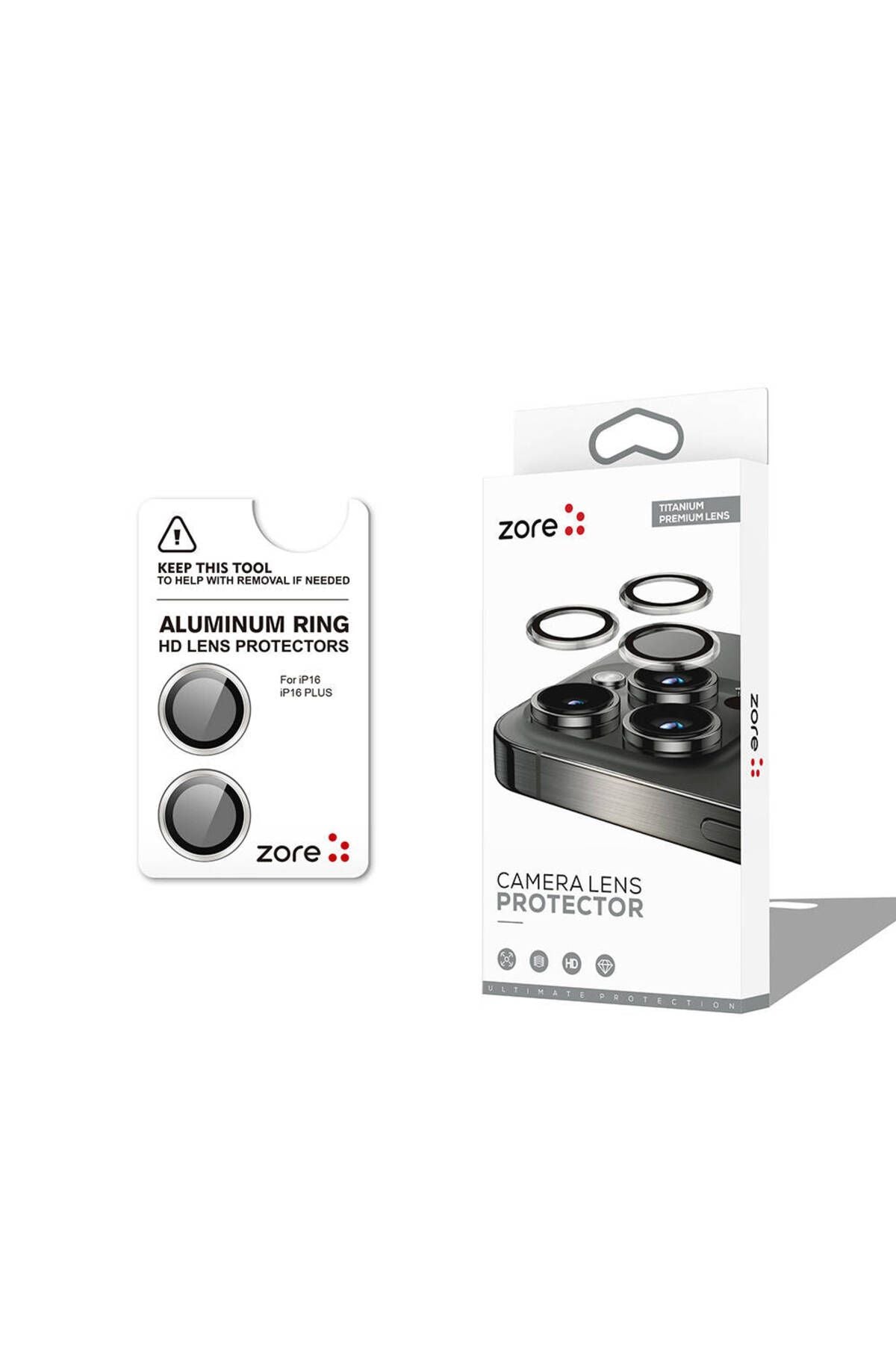 Apple iPhone 16 Zore CL-12 Premium Safir Parmak İzi Bırakmayan Anti-Reflective Kamera Lens Koruyucu-