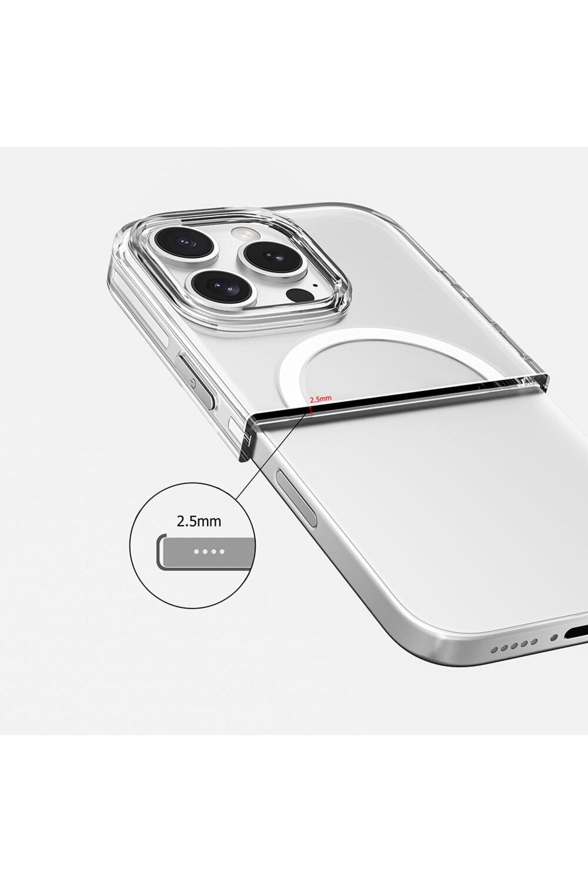 iPhone 16 Pro Max Kılıf Magsafe Şarj Özellikli Kamera Korumalı Zore Kripto Kapak - Şeffaf