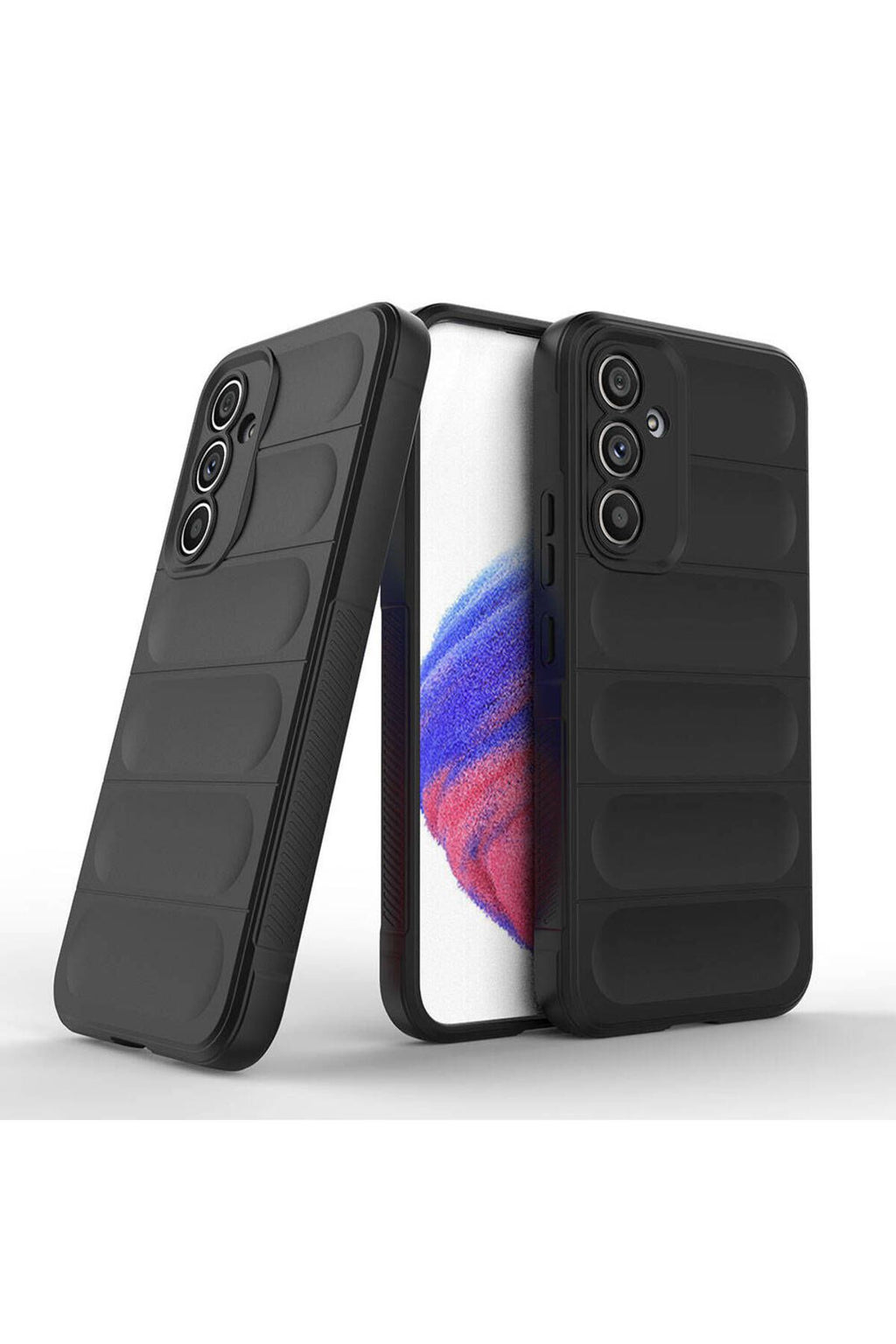 Galaxy A54 Kılıf Esnek TPU Oyuklu Arka Yüzey Tasarımlı Zore Etnik Silikon Kapak - Lacivert