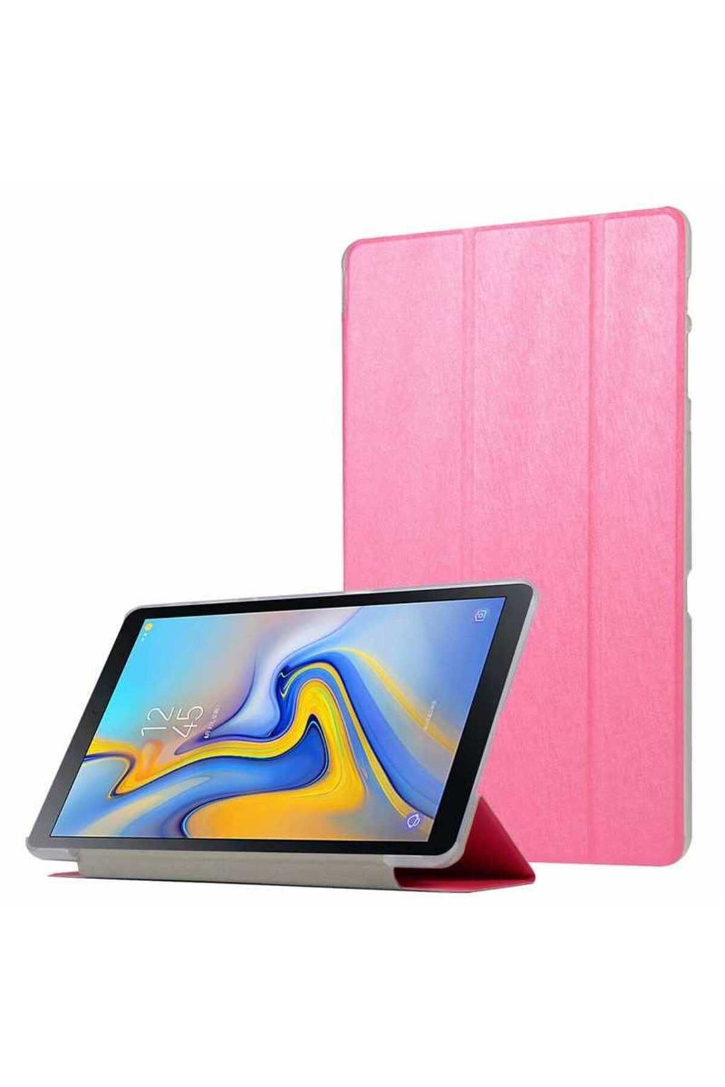 Galaxy Tab A T590  Uyumlu Zore Smart Cover Standlı 1-1 Kılıf-Pembe