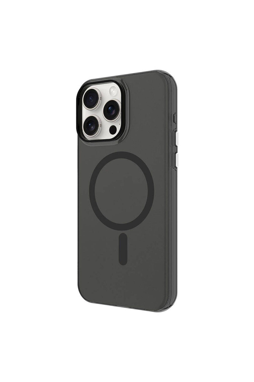 iPhone 15 Pro Uyumlu Zore Magsafe Şarj Özellikli Buzlu Transparan C-Pro Sert Kılıf-Lacivert