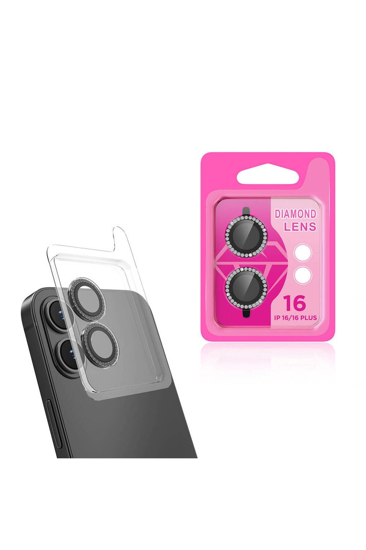 Apple iPhone 16 Zore CL-06 Kamera Lens Koruyucu-Mavi Açık