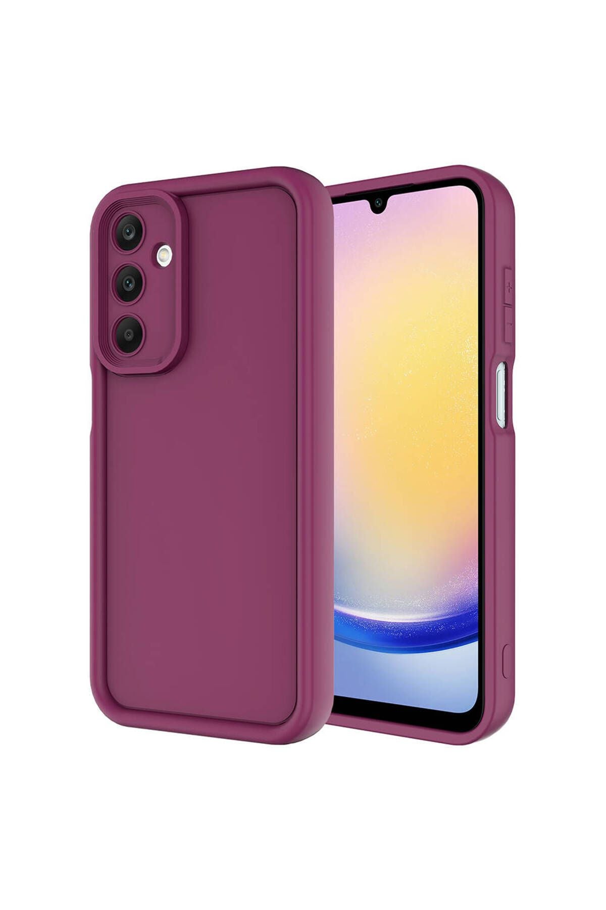 Galaxy A25 Kılıf Kamera Korumalı Zore Ananas Kapak - Mürdüm