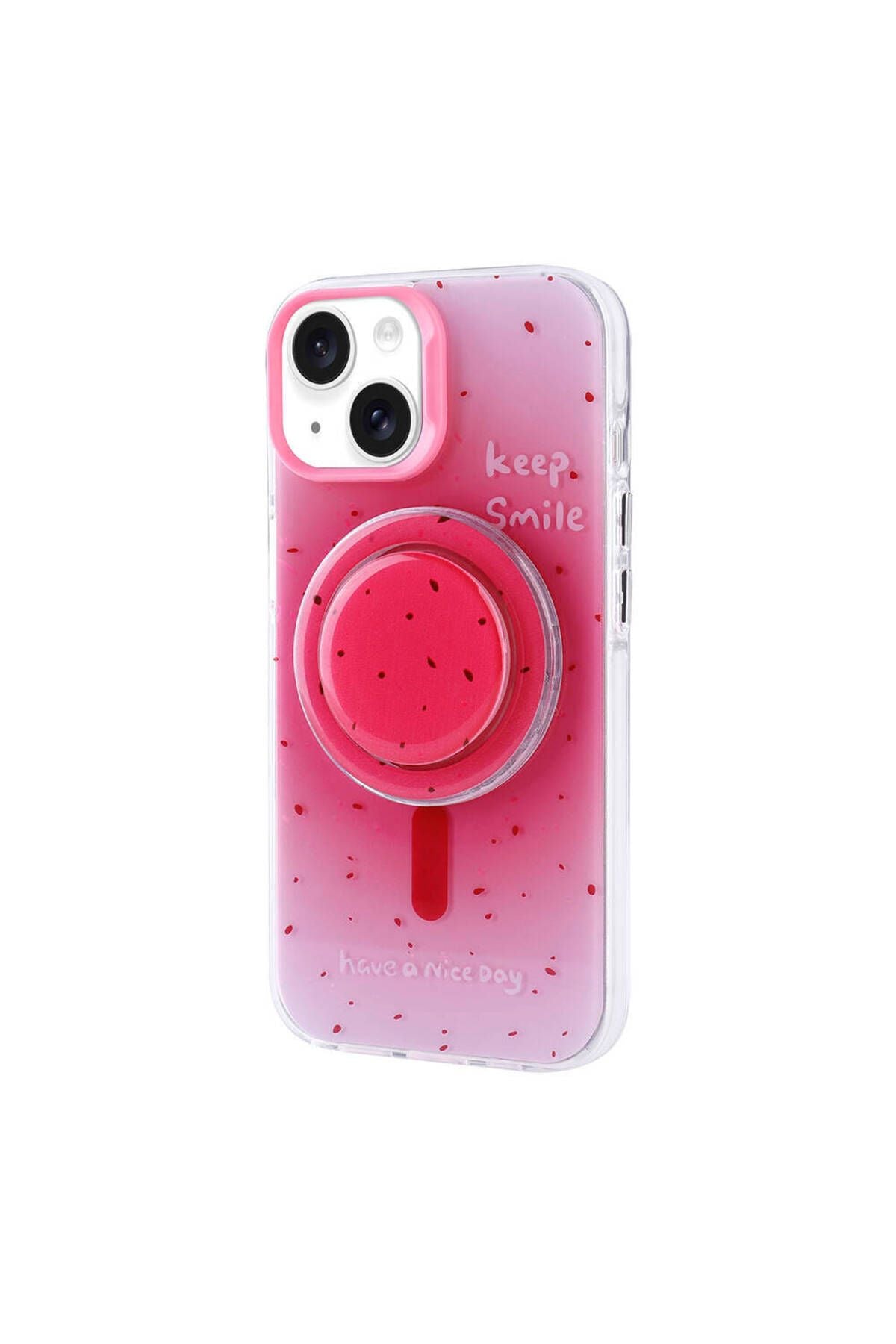 iPhone 14 Zore Magsafe Şarj Özellikli Tak-Çıkar Pop Soketli Zore Tiktok Kılıf-Siyah