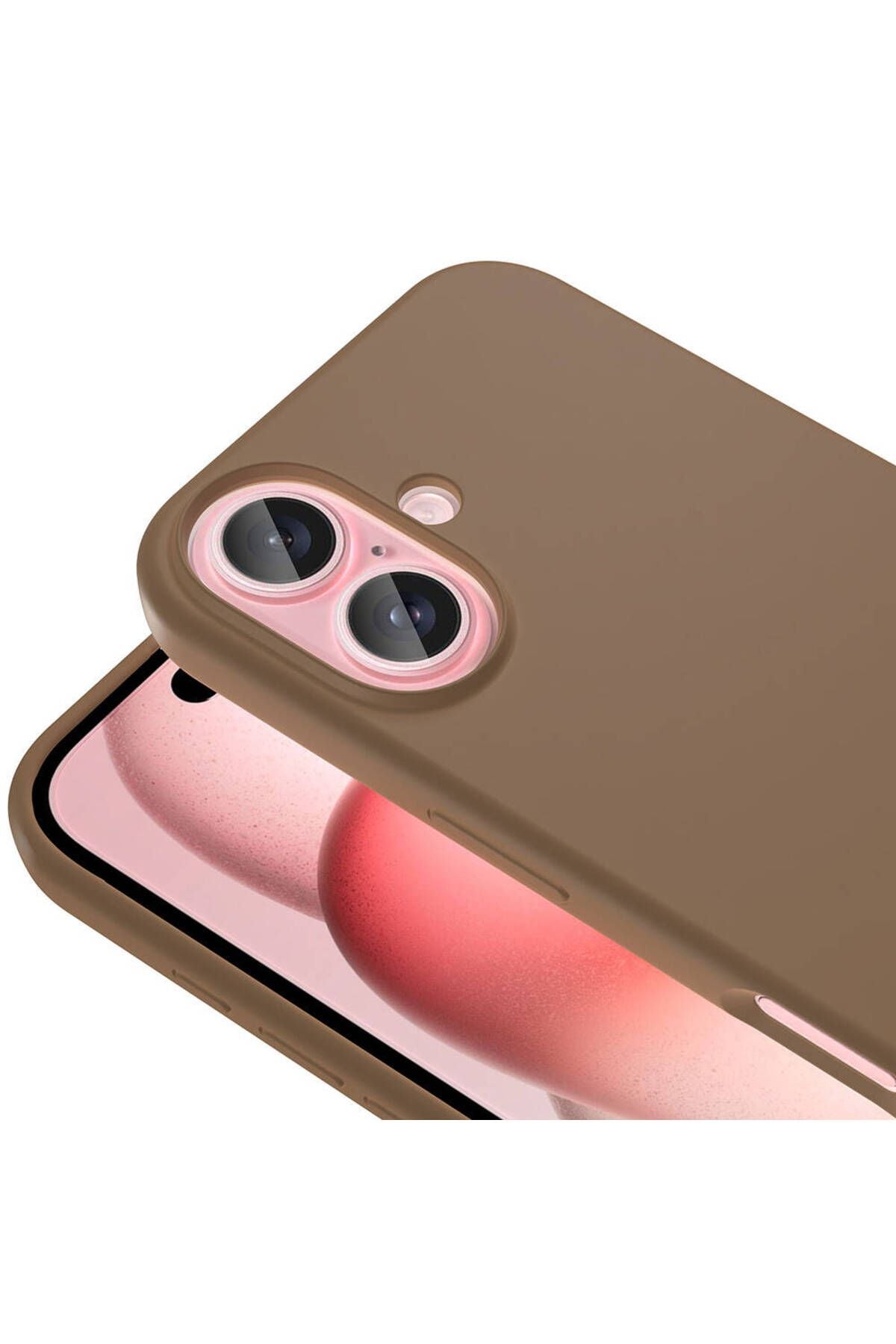 iPhone 16 Plus Kılıf Magsafe Şarj Özellikli Sıvı Teknolojili Silinebilir Sert Zore Kivi Kapak-Natüre