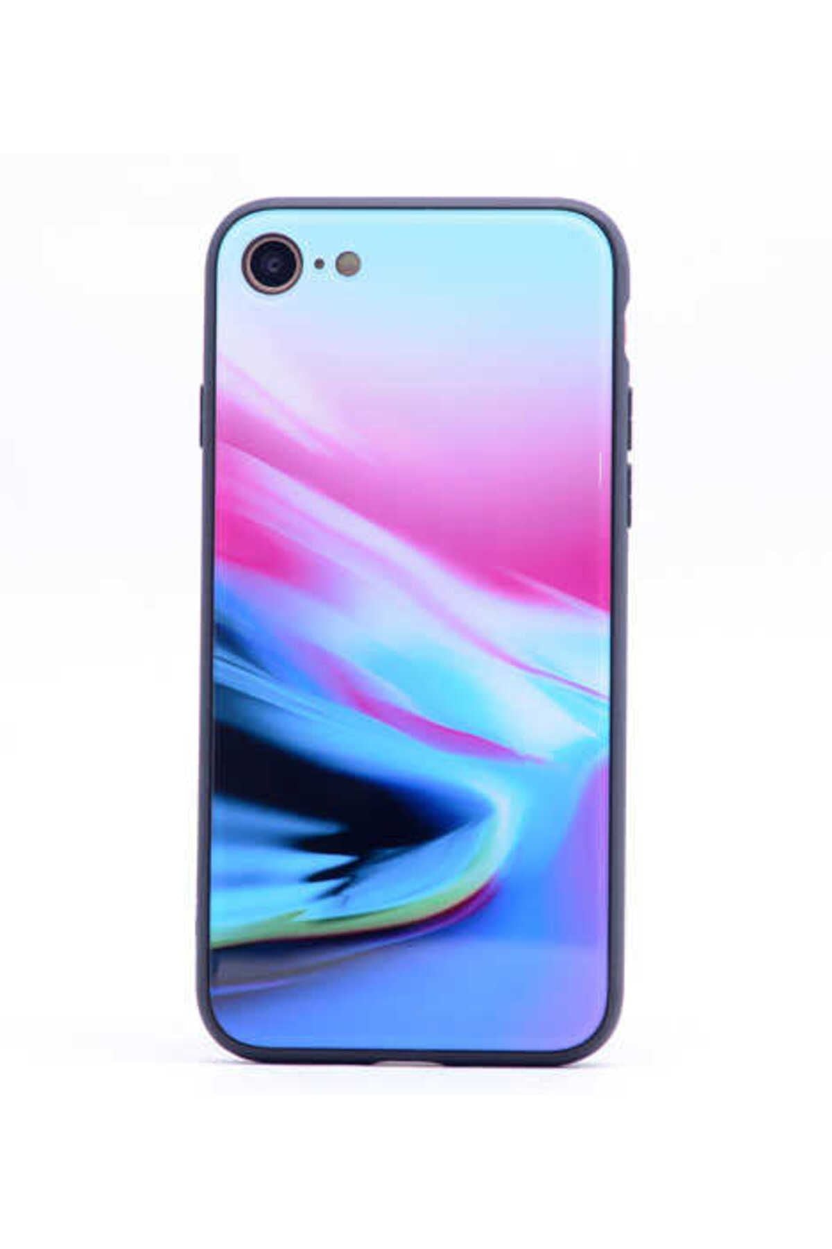 iPhone SE 2022 Uyumlu VEYS Ebruli Cam Kılıf-NO5