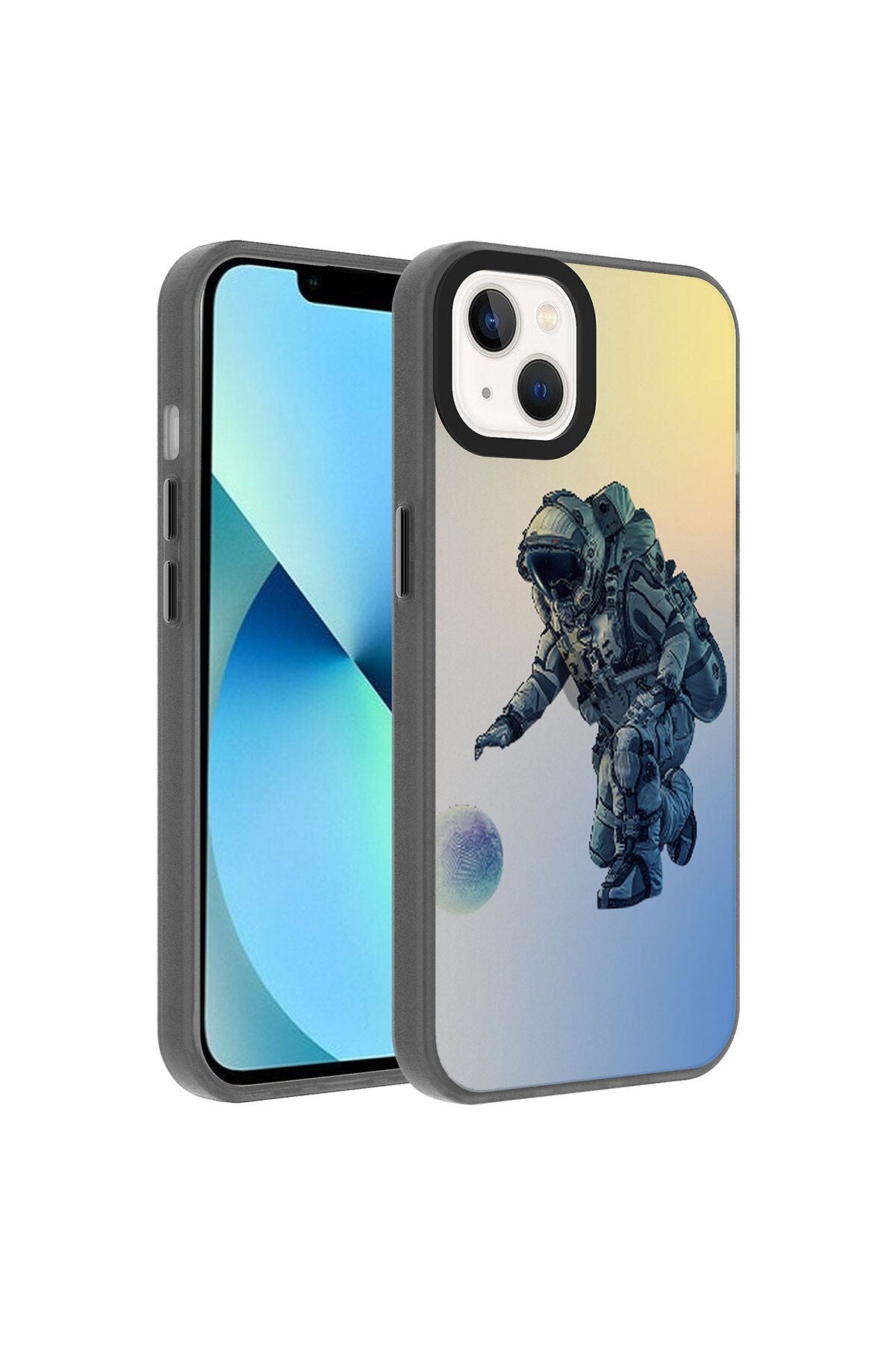 iPhone 14 Uyumlu Desenli CSK Zore Dragon Sert Kılıf-Astronot