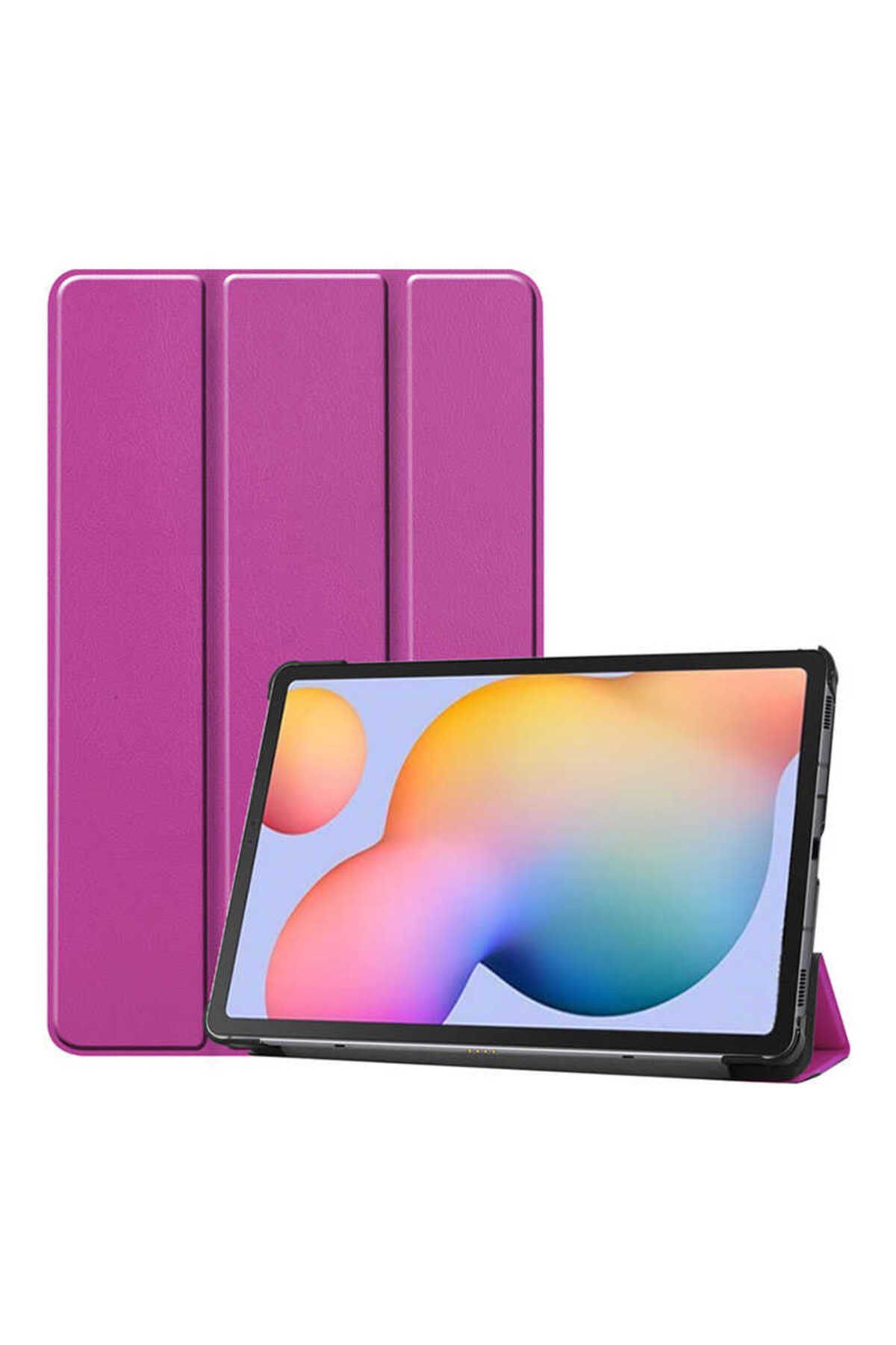 Galaxy Tab A T580 10.1  Uyumlu Zore Smart Cover Standlı 1-1 Kılıf-Mor