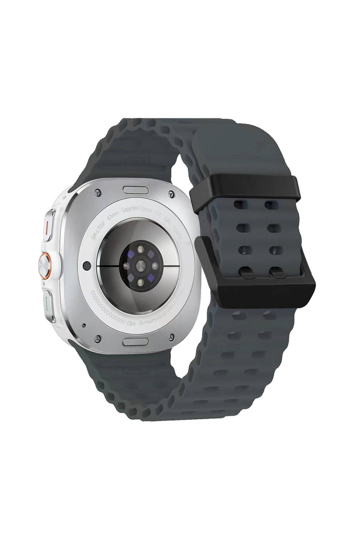 Galaxy Watch Ultra 47mm Zore KRD-118 Tırtıklı Tasarım Silikon Kordon-Beyaz