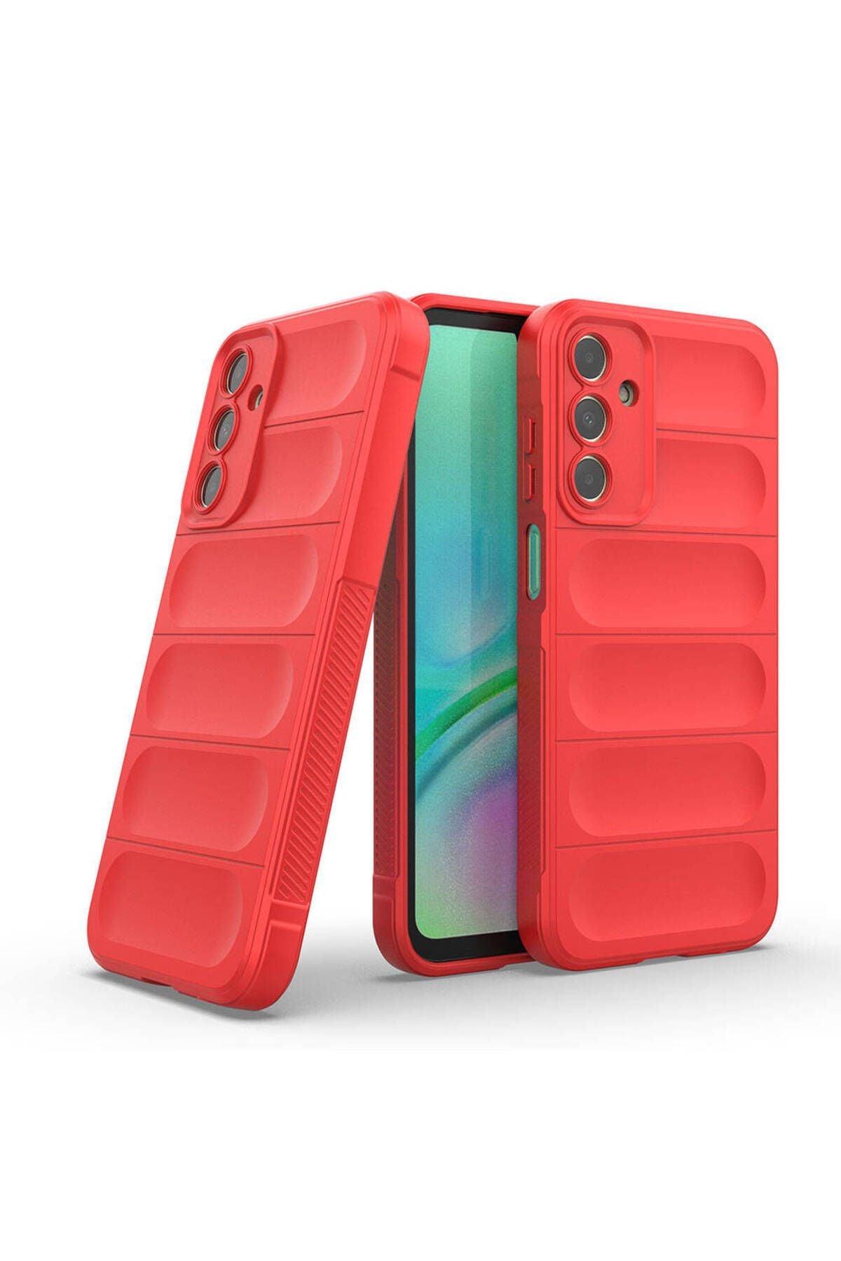 Galaxy A15 Kılıf Esnek TPU Oyuklu Arka Yüzey Tasarımlı Zore Etnik Silikon Kapak - Koyu Yeşil