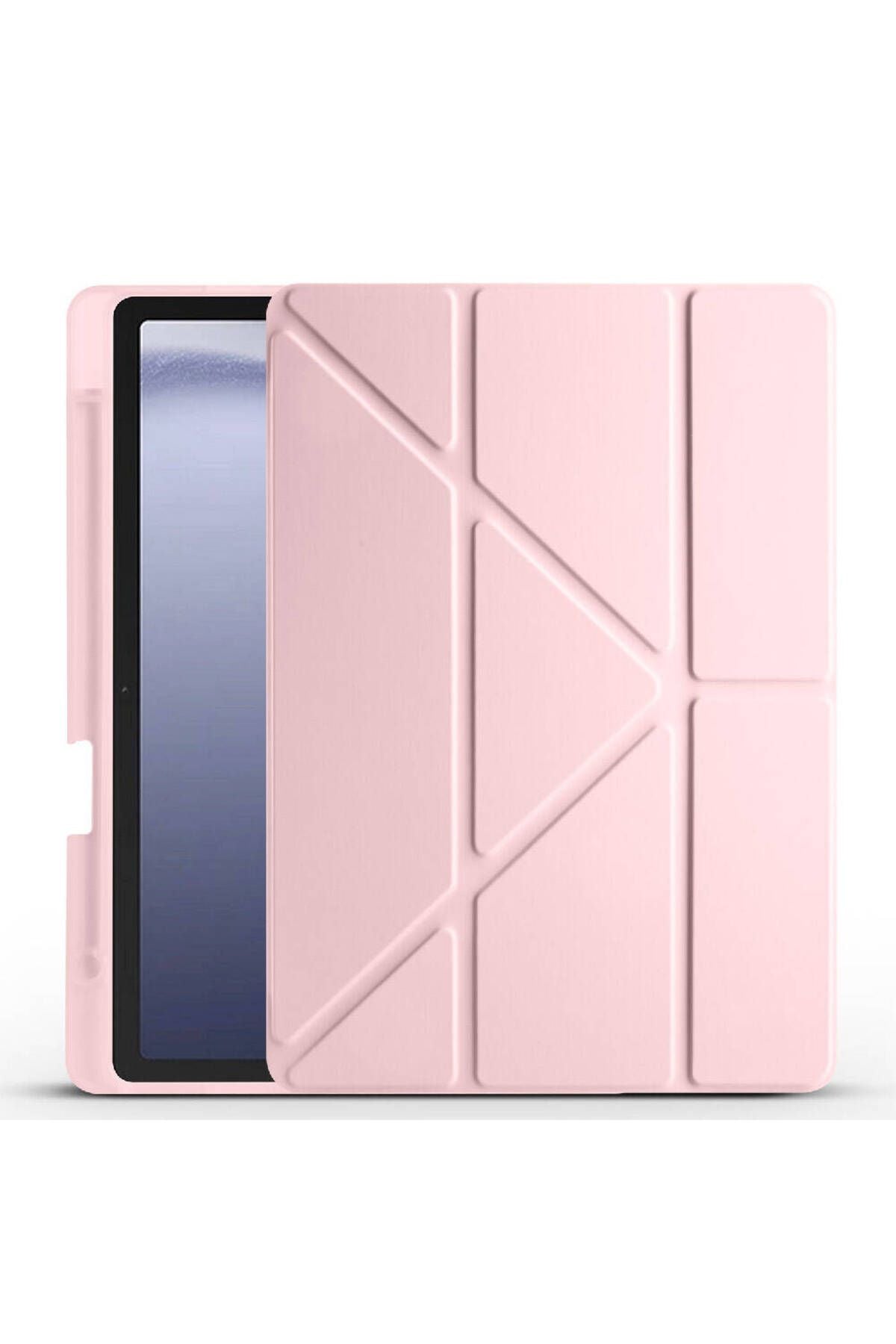 Galaxy Tab A9 Plus Kılıf Uyumlu Zore Tri Folding Kalem Bölmeli Standlı Kılıf-Lacivert