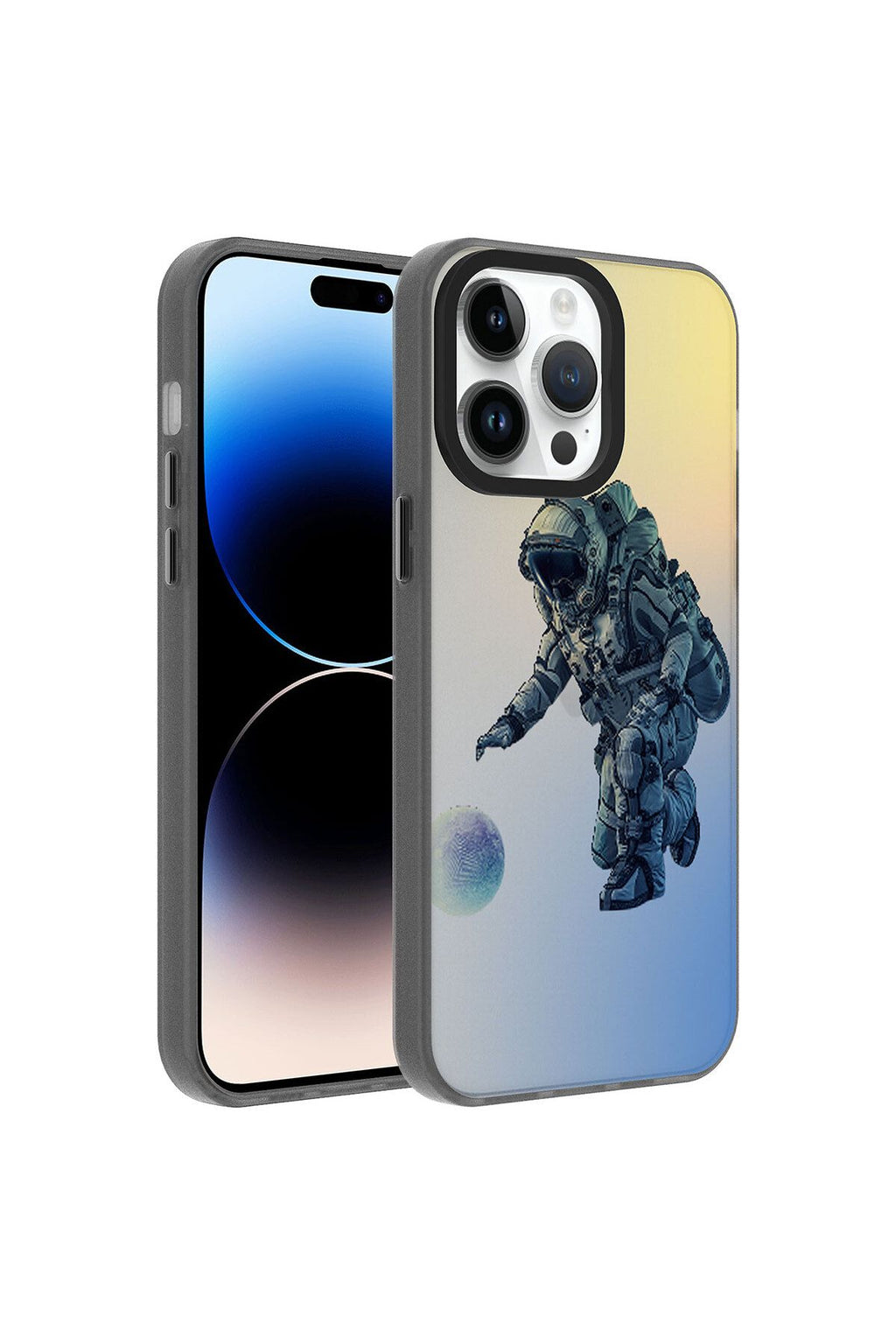 iPhone 14 Pro Uyumlu Desenli Zore Dragon Sert Kılıf-Astronot