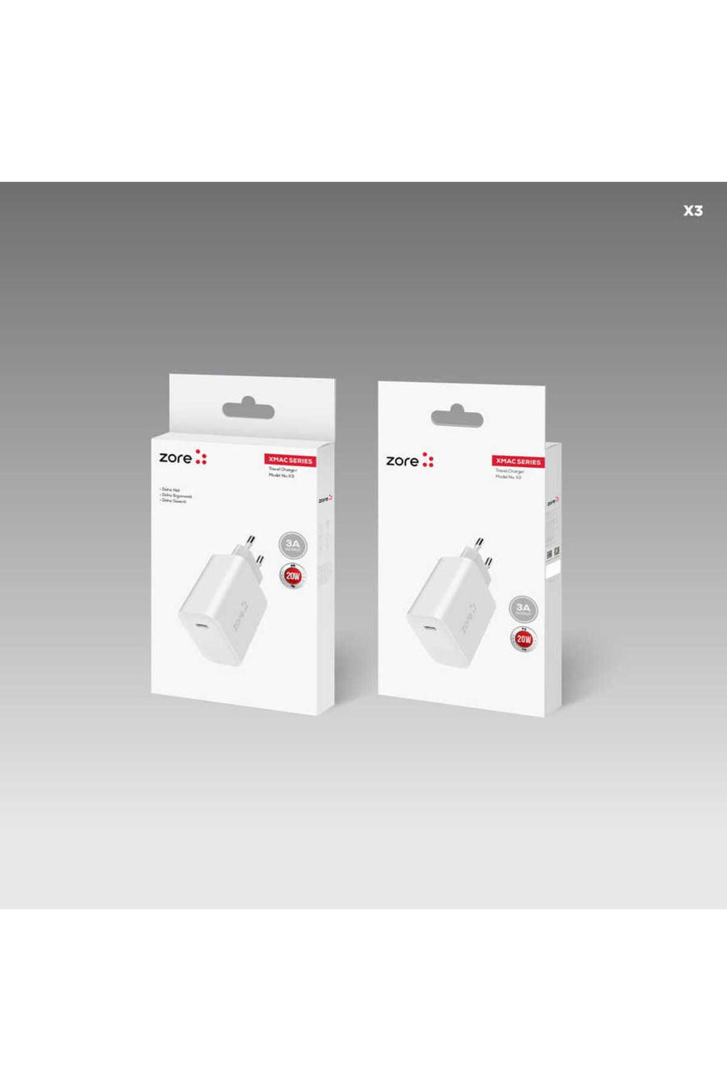 Beyaz XMac Serisi X3 20W Seyahat Şarj Başlığı-Zore