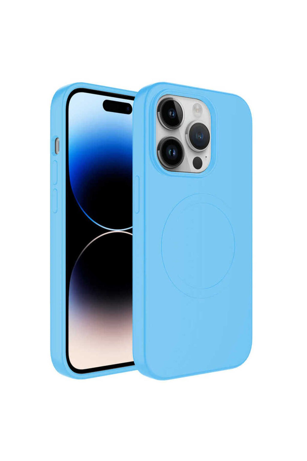 iPhone 14 Pro Uyumlu Magsafe Wireless Şarj Özellikli Pastel Renk Silikon Zore Plas Kılıf-Koyu