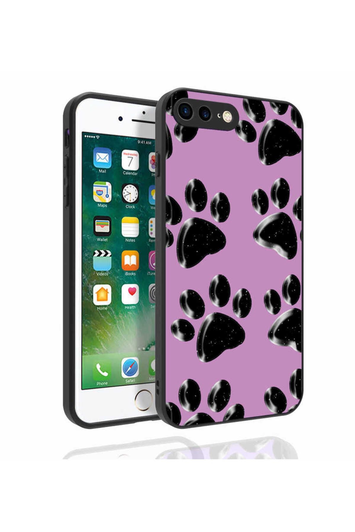 iPhone 8 Plus Kılıf Desenli Kamera Korumalı Parlak Zore Nora Kapak - NO3