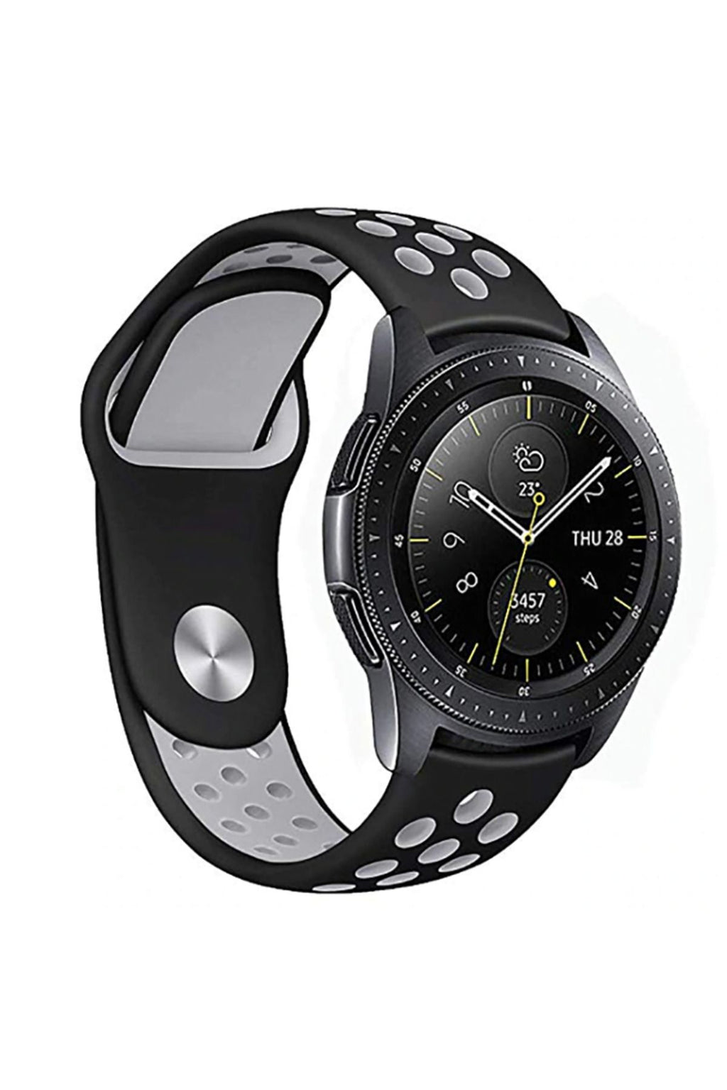 Galaxy Watch 46mm (22mm) KRD-02 Uyumlu Zore Kordon-Gri-Siyah