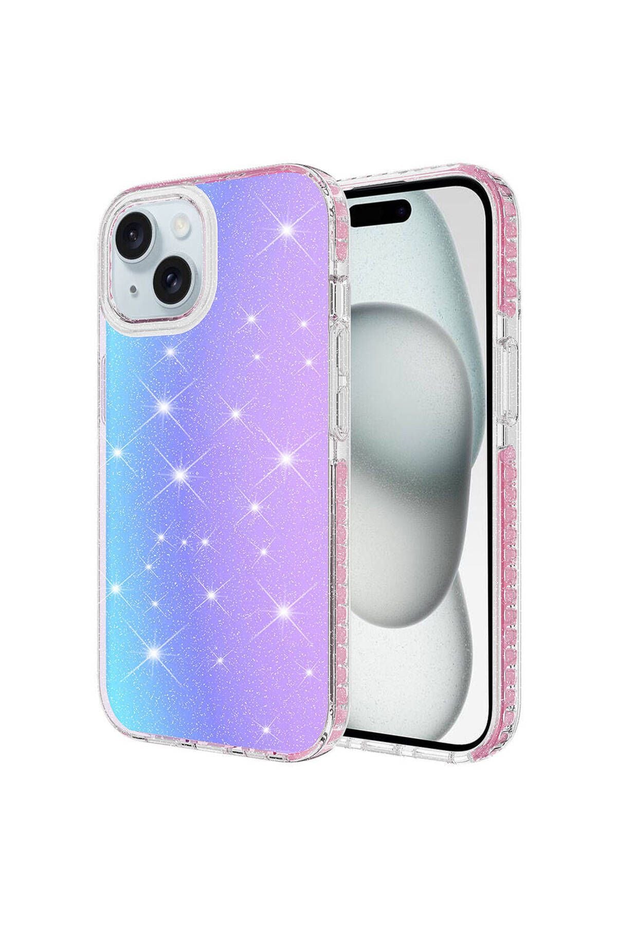 iPhone 14 Uyumlu Parlak Renk Geçişli CSK Zore Velle Kılıf-Pembe