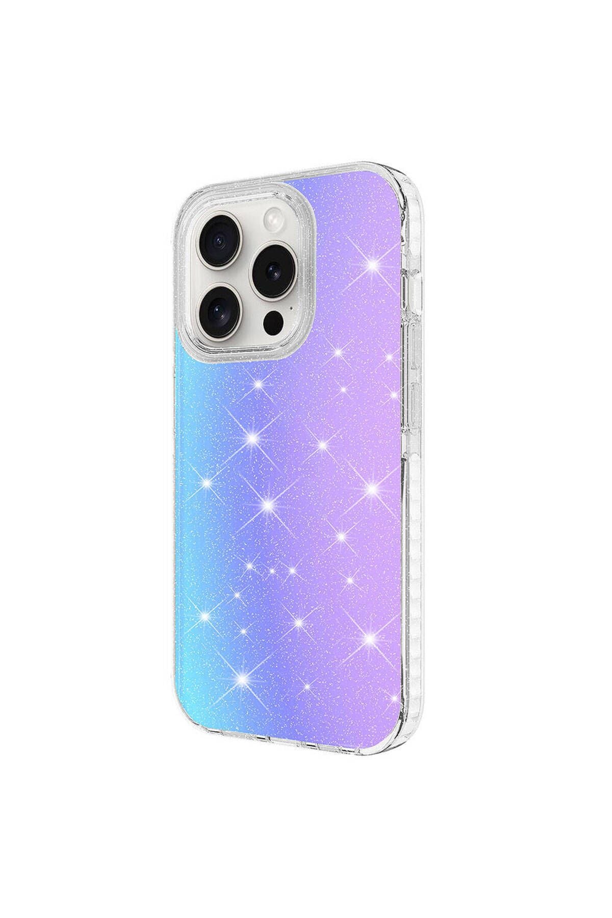 iPhone 15 Pro Uyumlu Parlak Renk Geçişli Zore Velle Kılıf-Beyaz