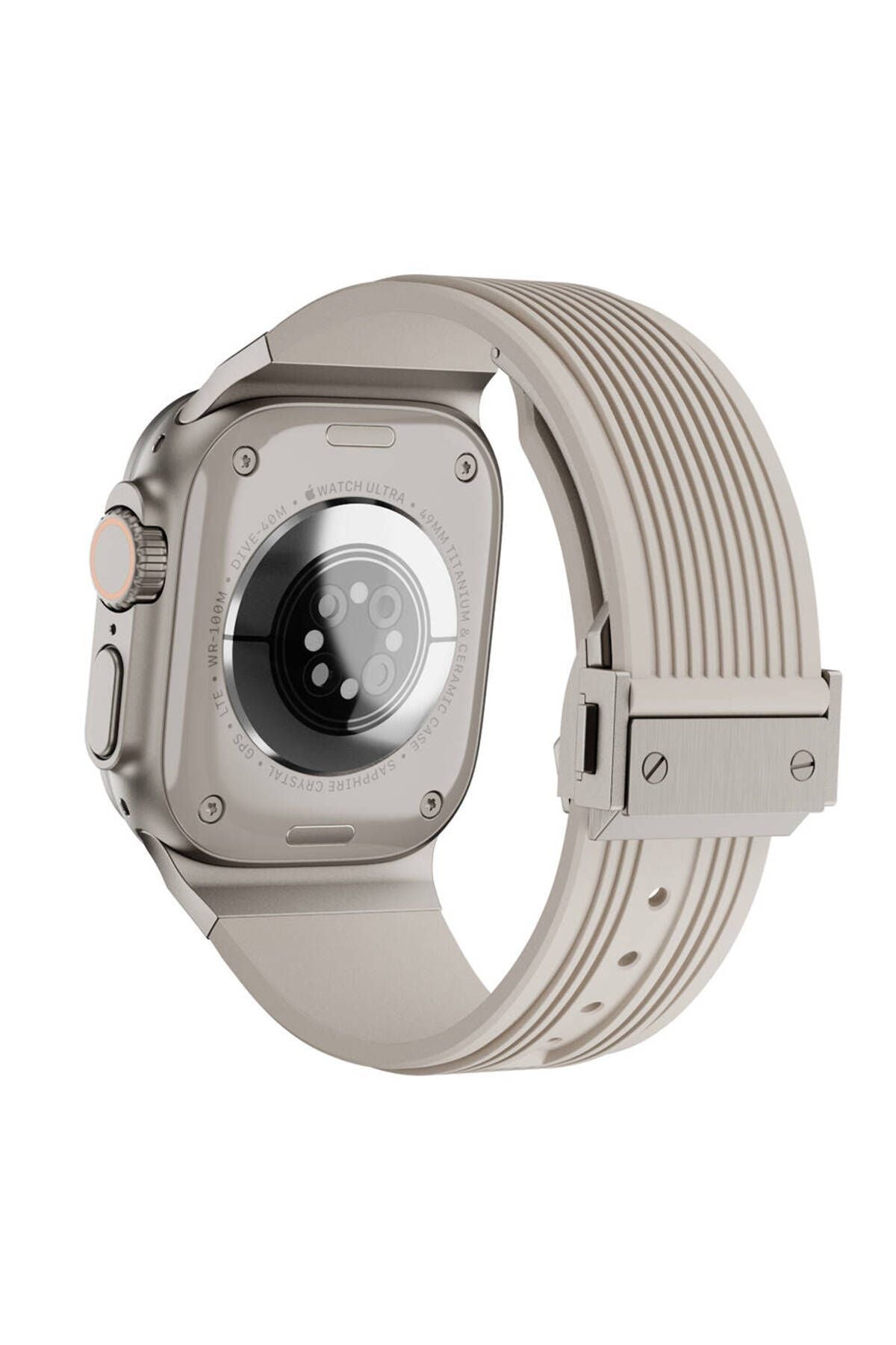 Watch Ultra 49mm CLO- KRD-113 Spor Görünümlü Silikon Kordon-Starlight