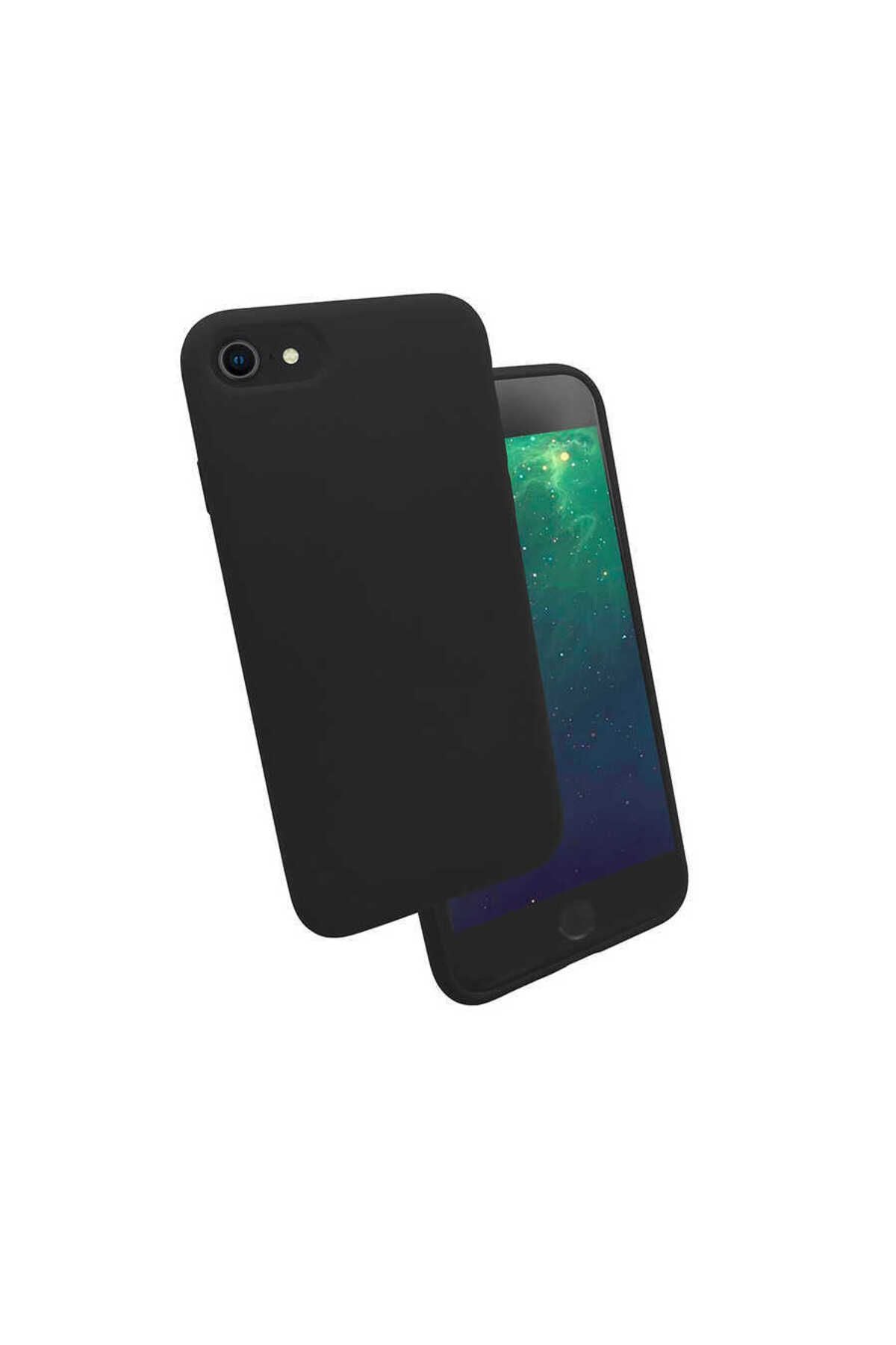 iPhone SE 2022 Uyumlu Zore Silk Silikon-Siyah