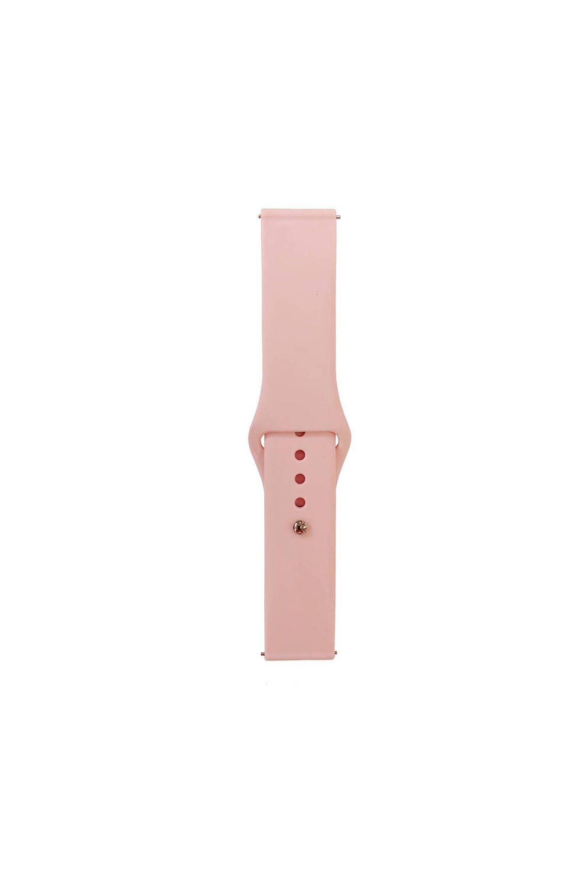 Galaxy Watch Active 2 44mm Band Serisi 20mm Klasik Kordon Silikon Strap Kayış-Barbie Powder