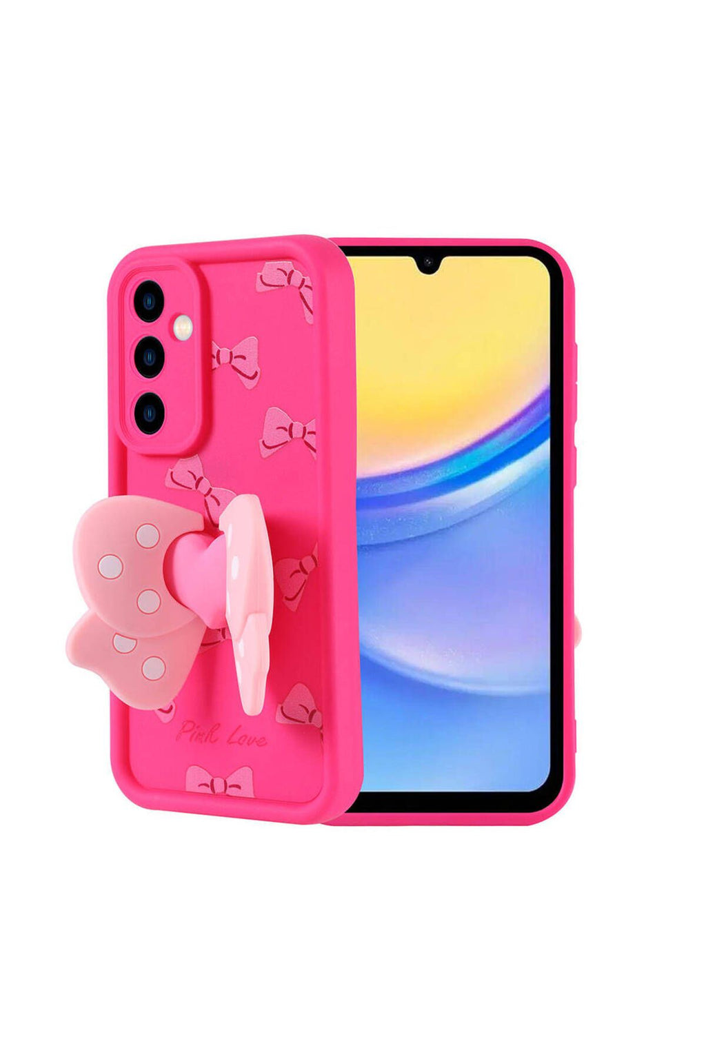 Galaxy A15 Kılıf Kamera Korumalı Figür Tasarımlı Zore Kapya Kapak - Koyu Kahve