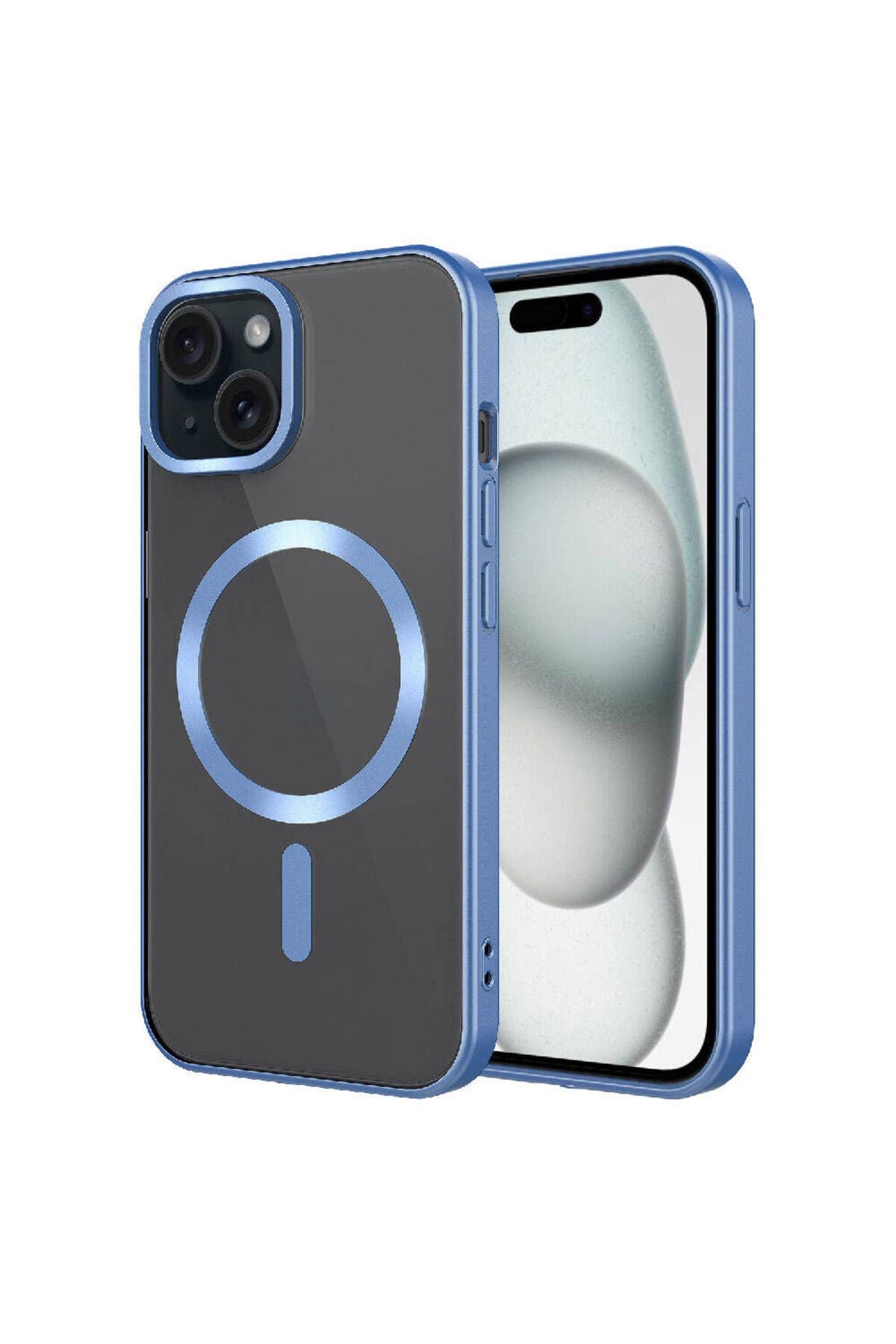 iPhone 15 Plus Uyumlu Mat Tasarımlı Magsafe Wireless Şarj Özellikli Zore Mat Setro Kılıf-Sierr