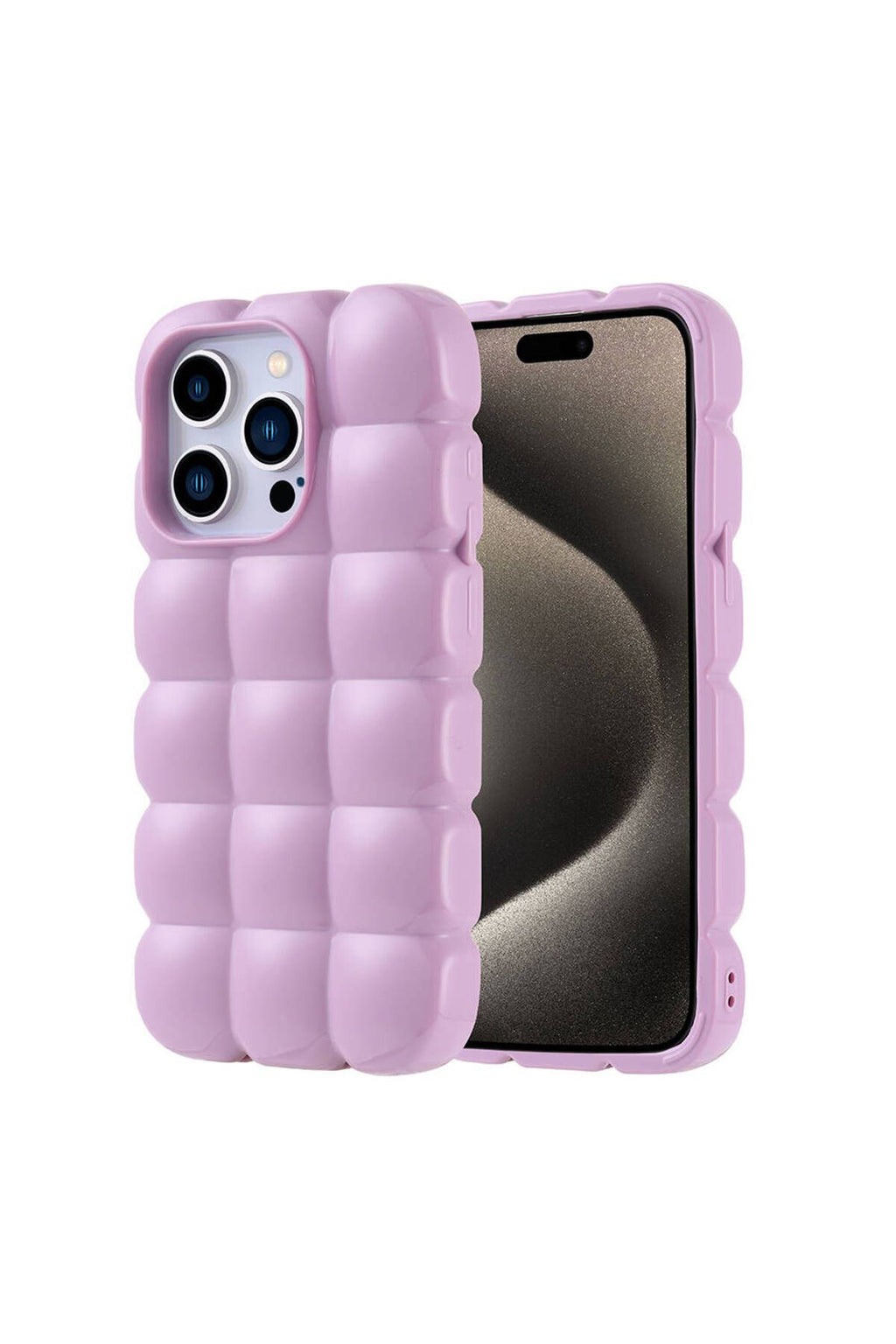 iPhone 15 Pro Kılıf Parlak Esnek Silikon Zore Dom Dom Kapak - Pembe