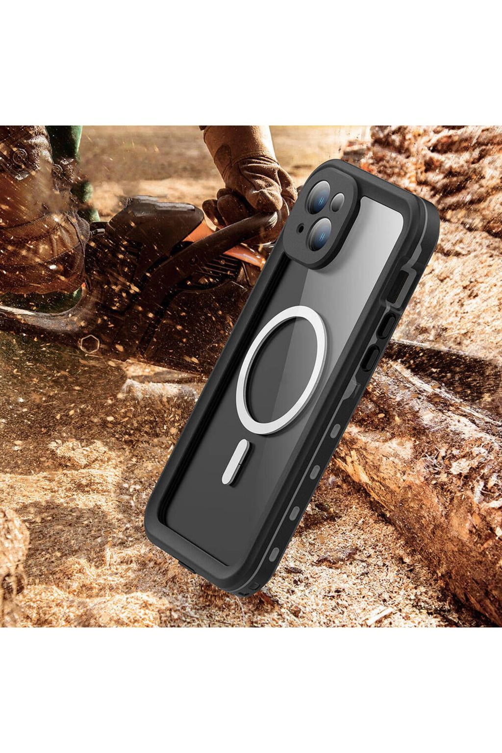 iPhone 15 Plus Uyumlu 1-1 Su Geçirmez Kılıf-Siyah