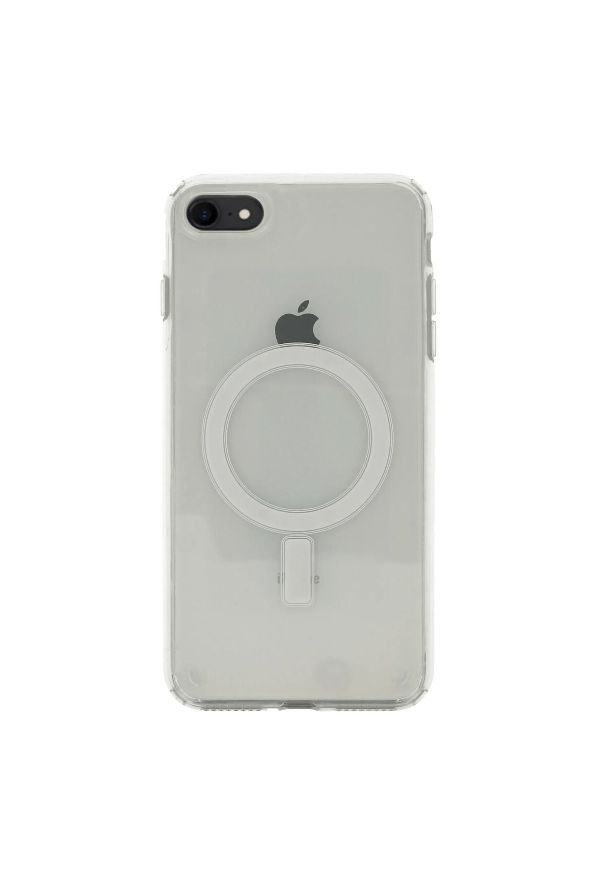 iPhone 8 Kılıf Magsafe Şarj Özellikli Şeffaf Sert PC Zore Embos Kapak - Renksiz