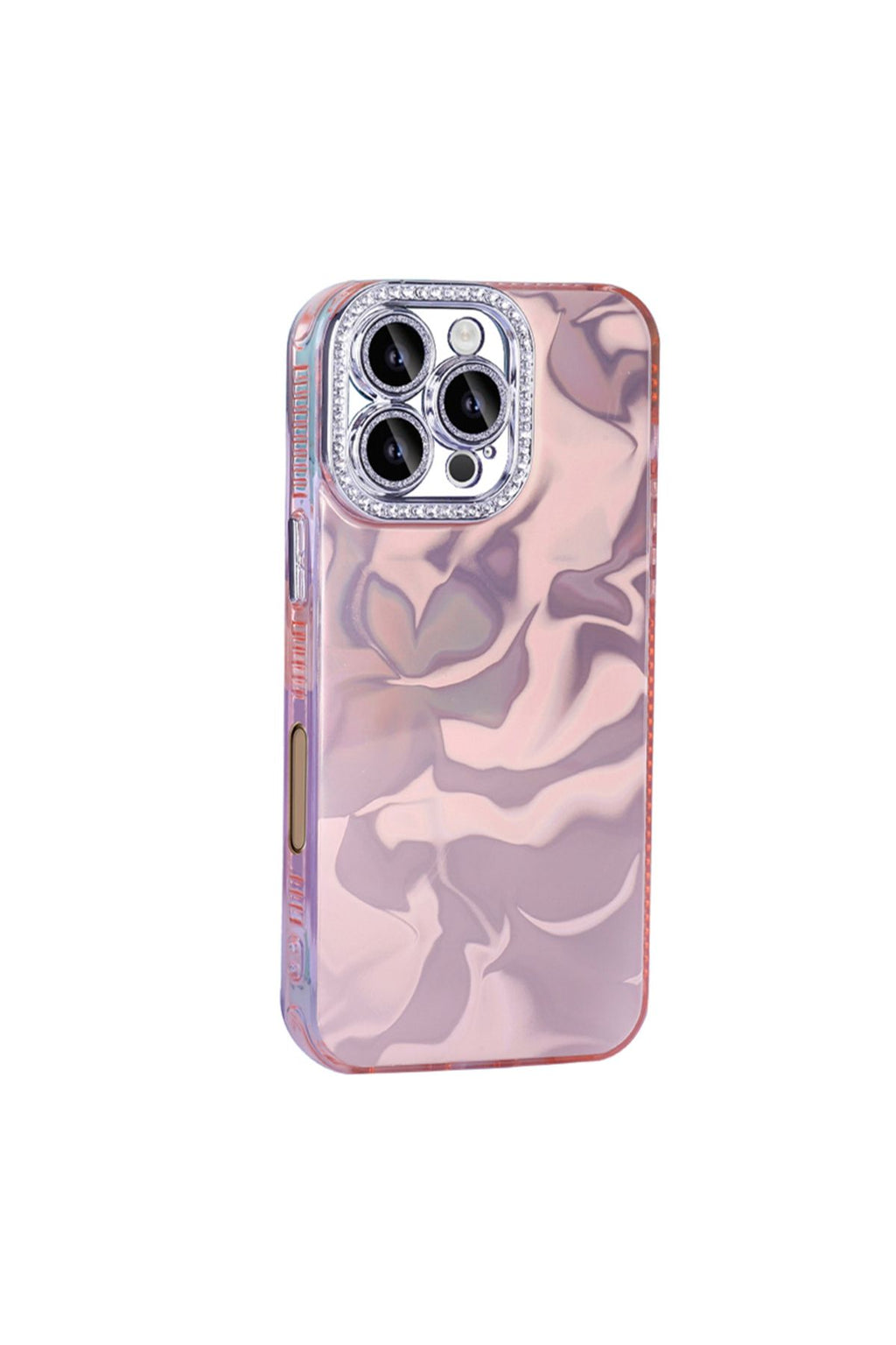 iPhone 16 Pro Max Kılıf Airbagli Parlak Taş Detay Tasarımlı Uyumlu Zore Esila Kapak-Pembe