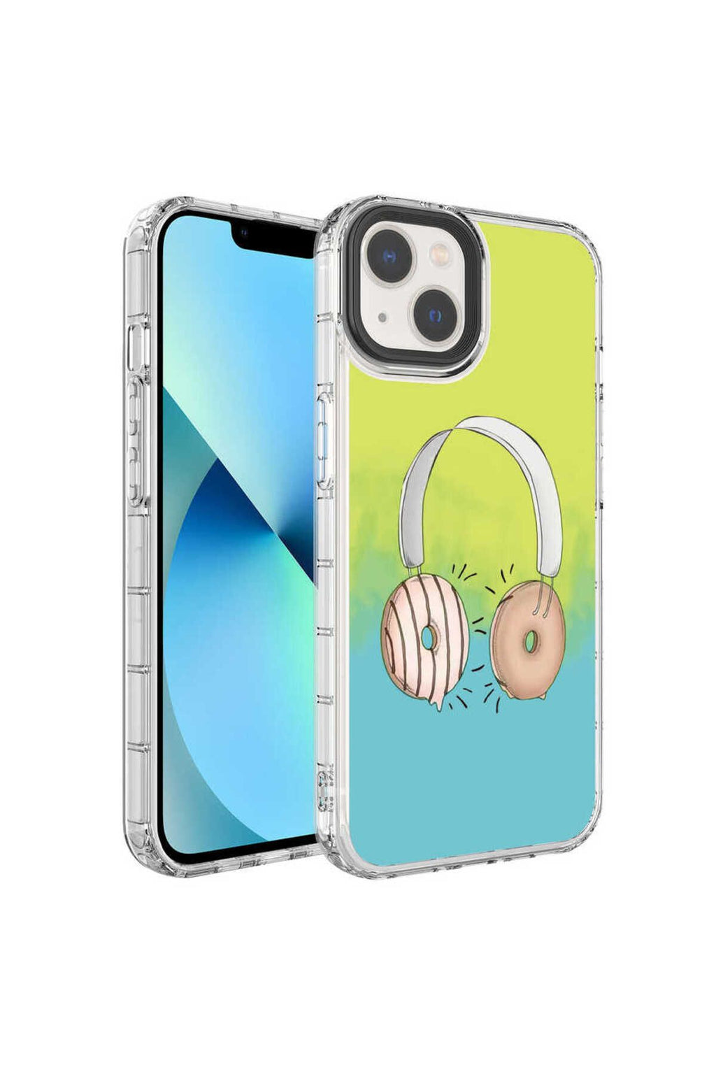 iPhone 14 Uyumlu Kamera Korumalı Renkli Desenli Sert Silikon CSK Zore Korn Kılıf-NO14