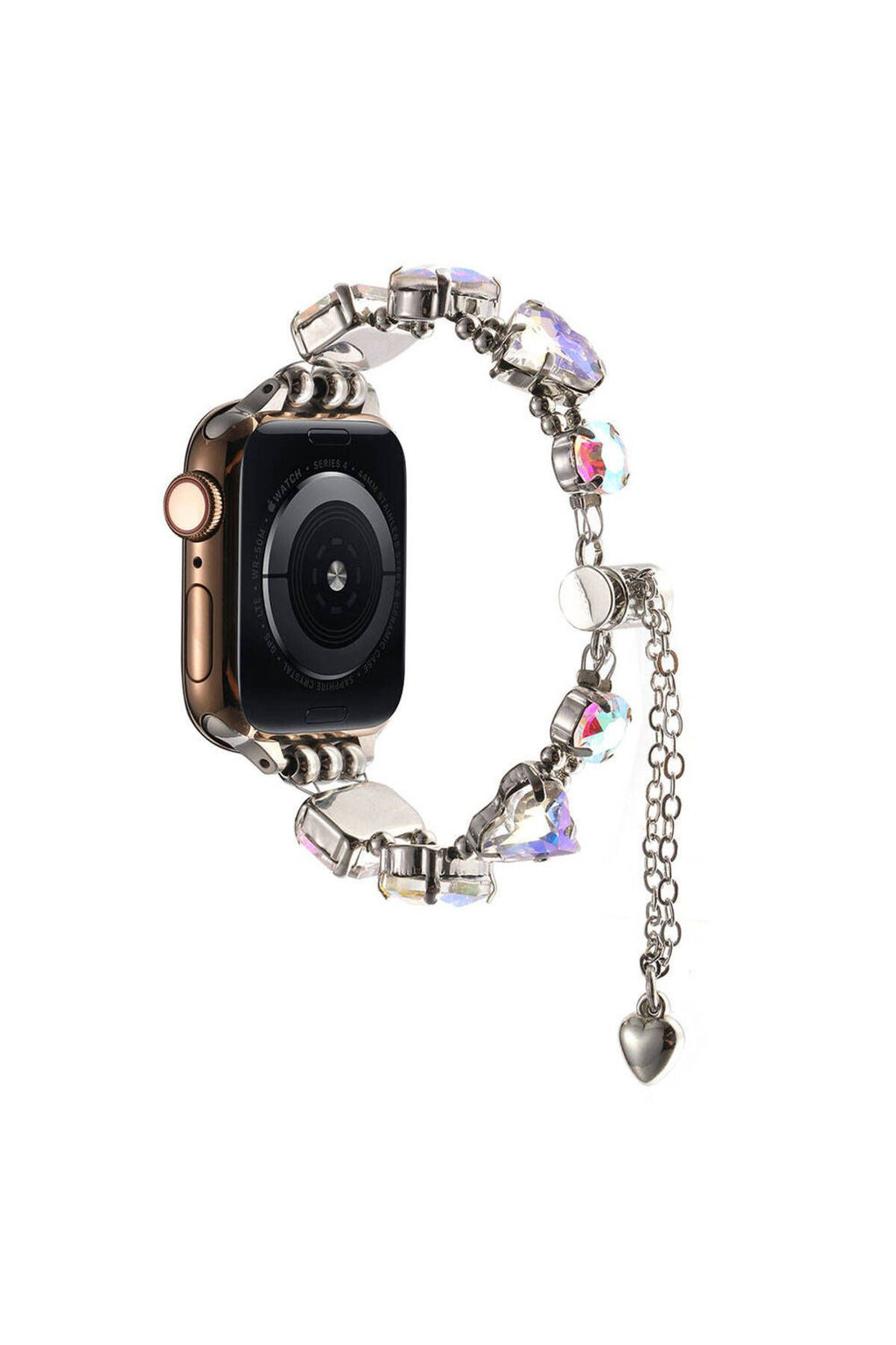 Apple Watch 42mm Zore KRD-115 Renkli Taş Tasarımlı Kordon-Rose Pembe