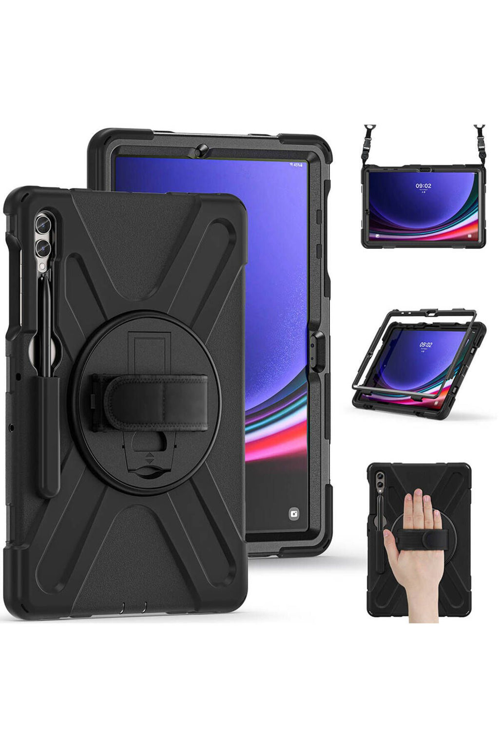 Galaxy Tab S9 FE Plus Zore Defender Tablet Silikon - Siyah