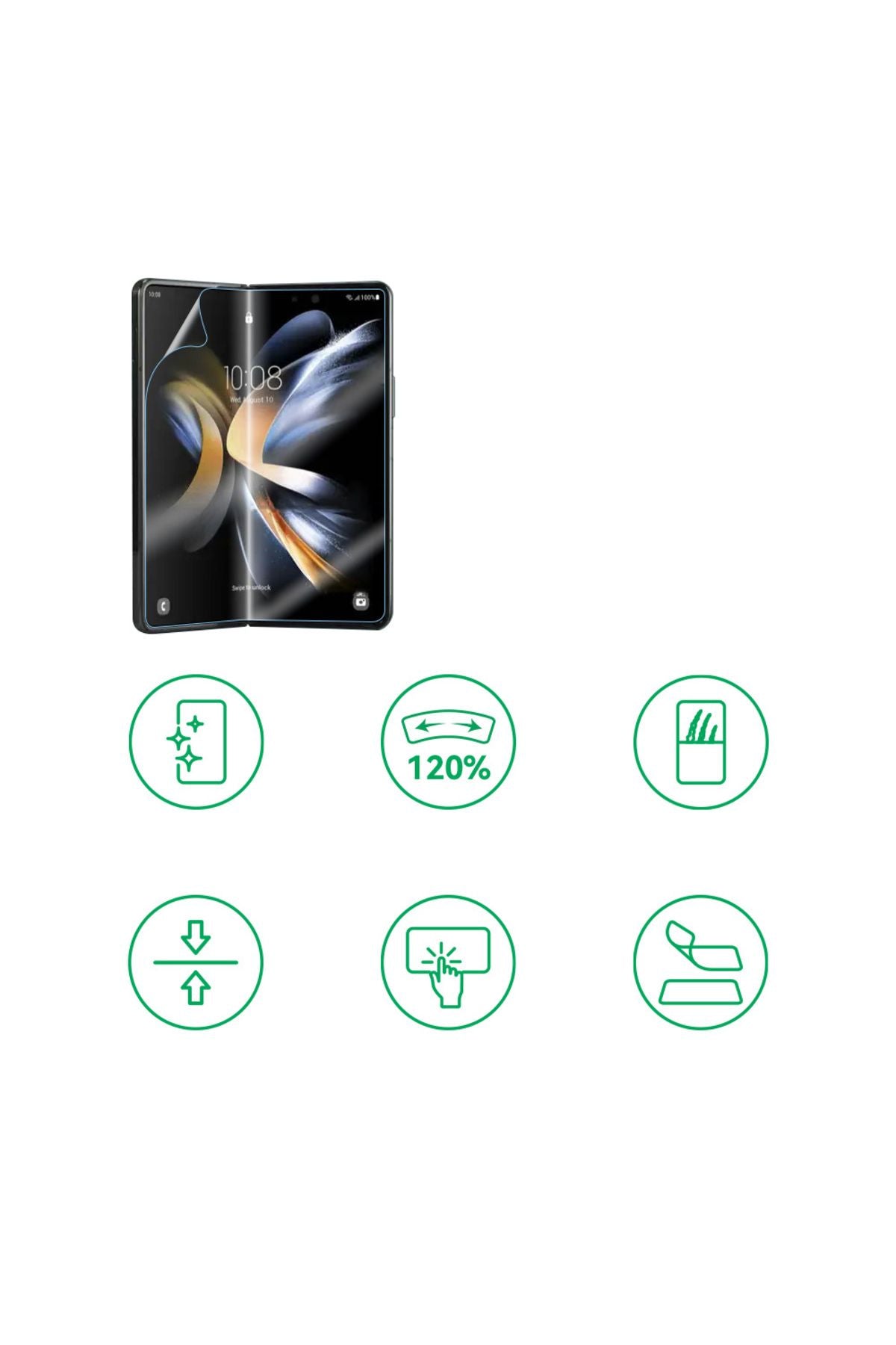 Galaxy Z Fold 2 Uyumlu Zore Hizalama Aparatlı S-Fit Body Ekran Koruyucu