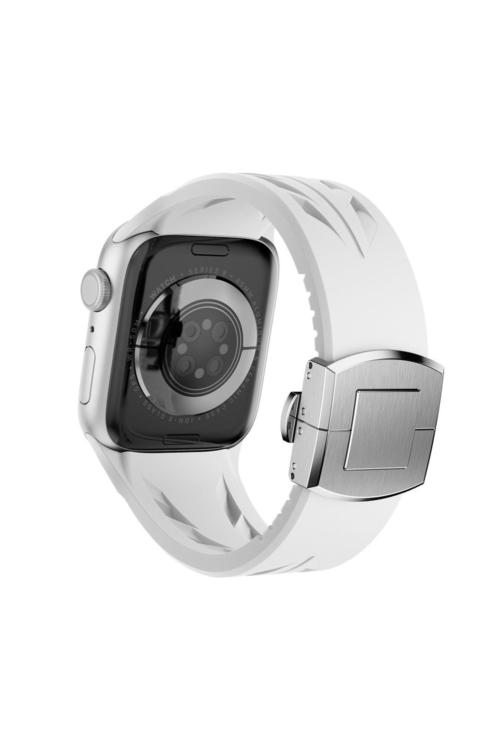 Apple Watch 7 45mm KRD-127 Metal Tokalı Silikon Kordon-Kırmızı