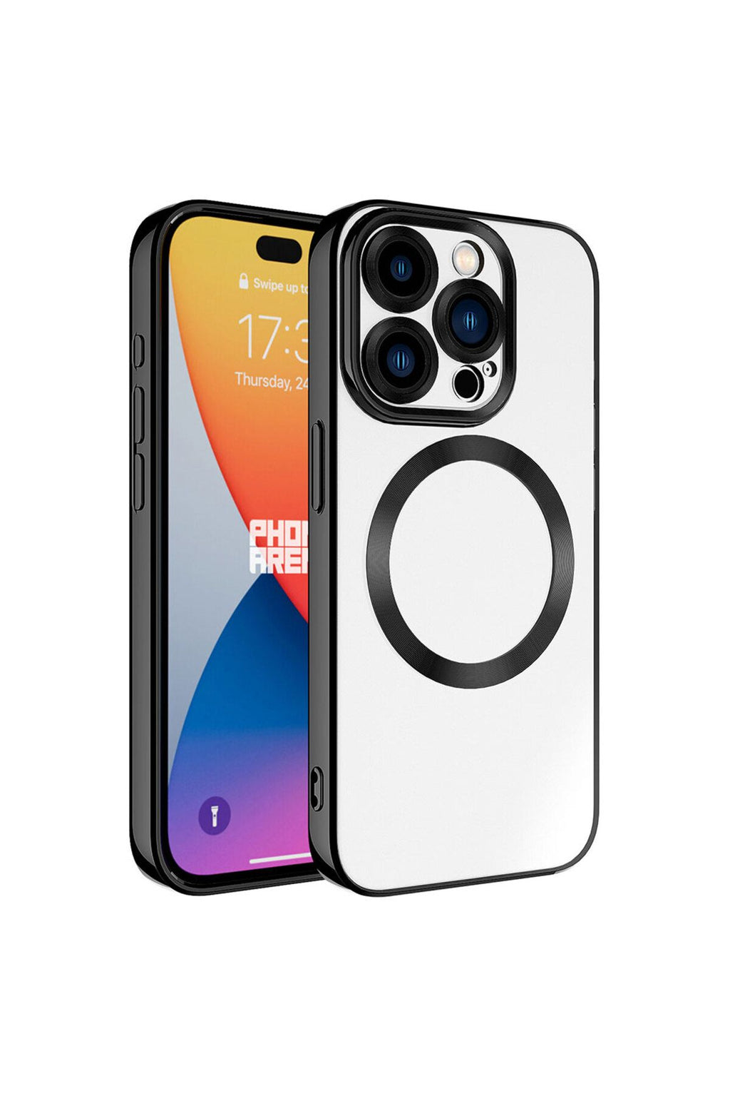 iPhone 15 Pro Uyumlu Magsafe Wireless Şarj Özellikli Zore Setro Silikon-Siyah