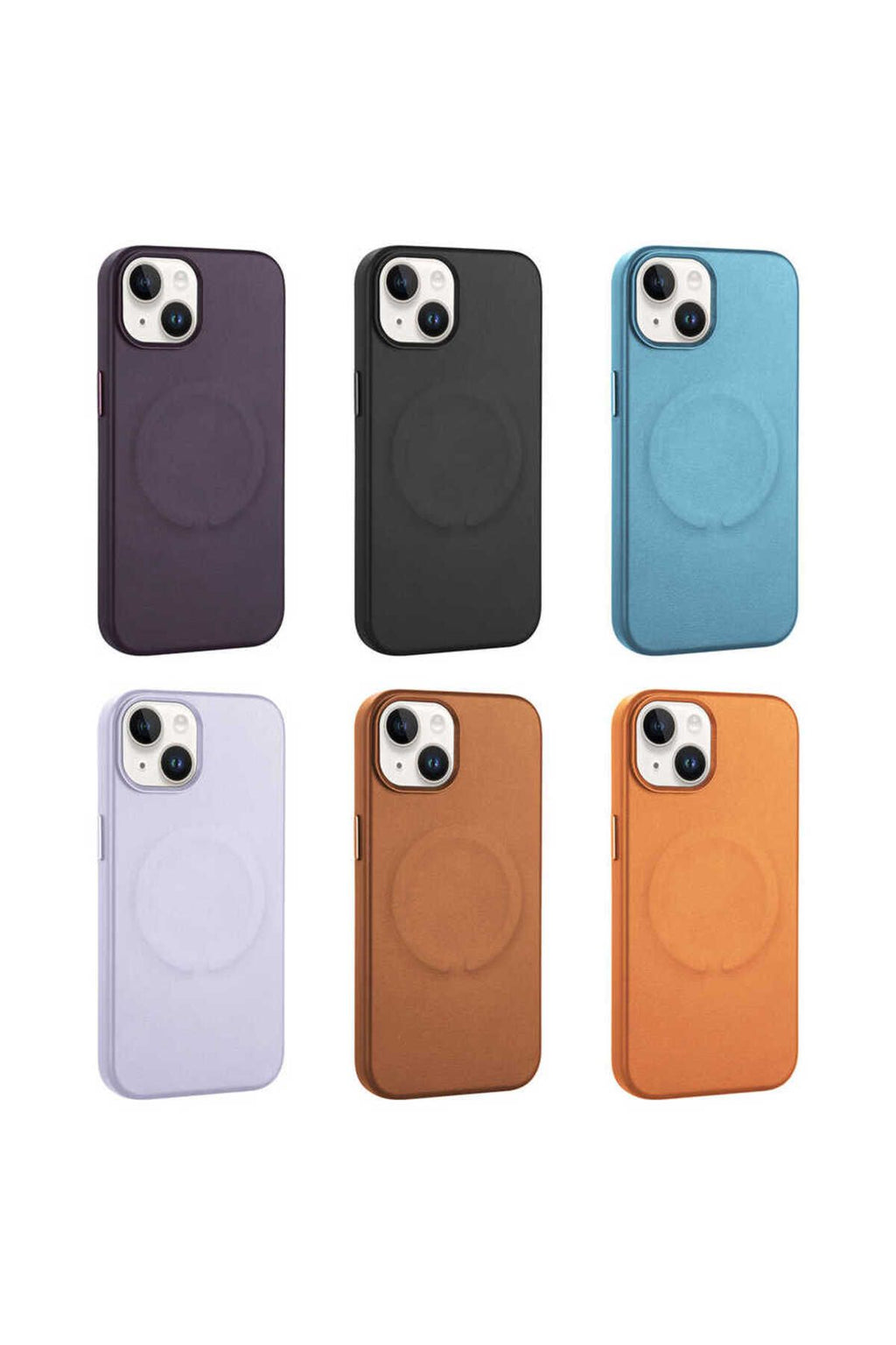 iPhone 14 Uyumlu PU Deri Magsafe Wireless Şarj Özellikli Zore Derix Kılıf-Mavi