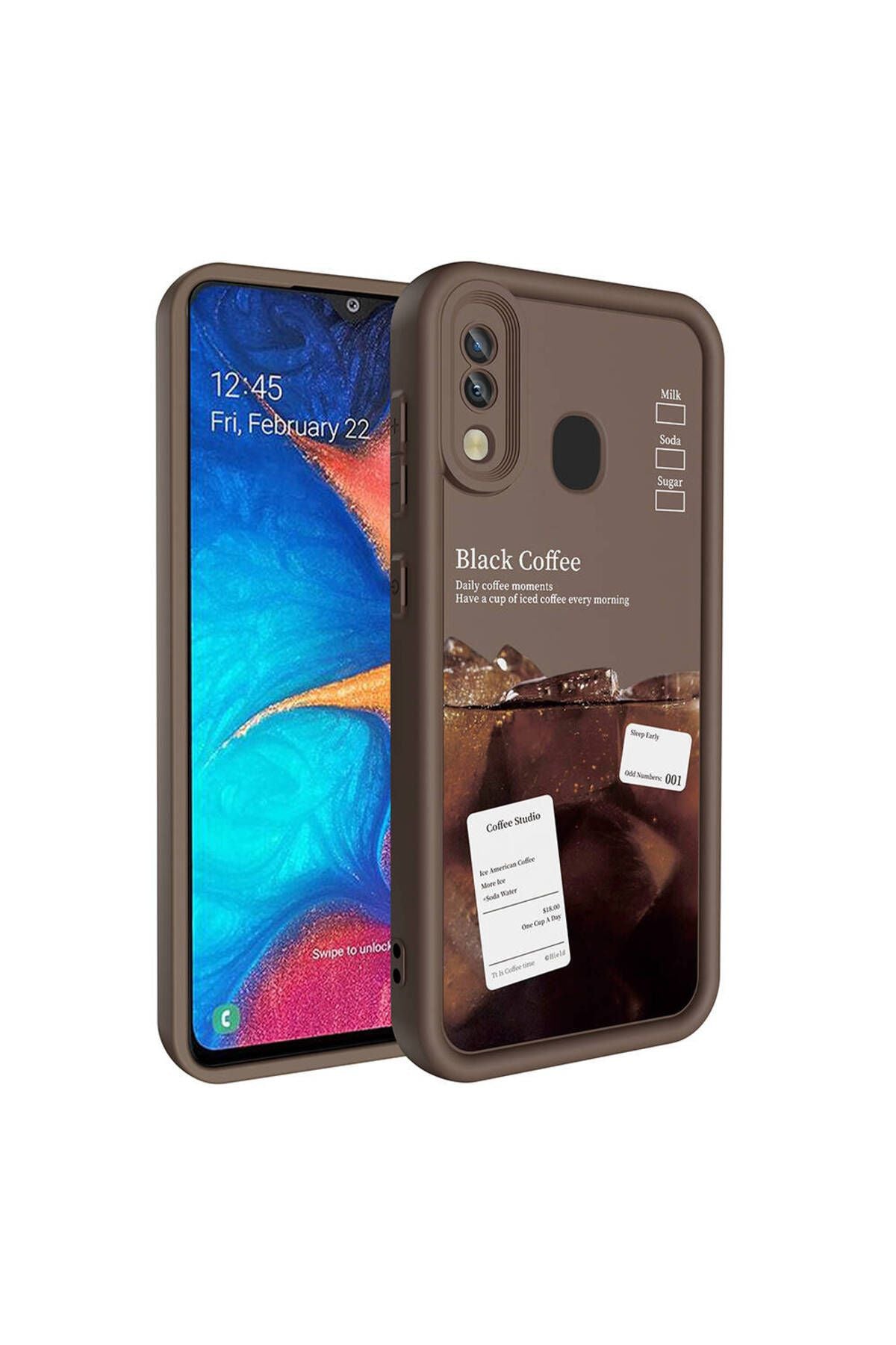 Galaxy A20 Kılıf Kamera Korumalı Baskılı Arka Yüzey GLLP Klas Kapak - Siyah