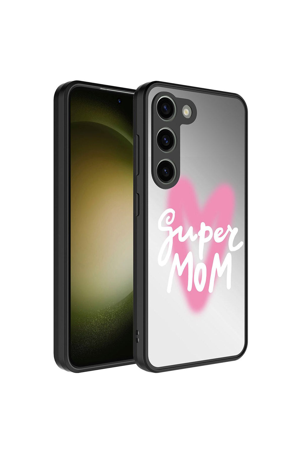 Galaxy S23 Uyumlu Aynalı Desenli Kamera Korumalı Parlak Zore Mirror Kılıf-Süper Anne