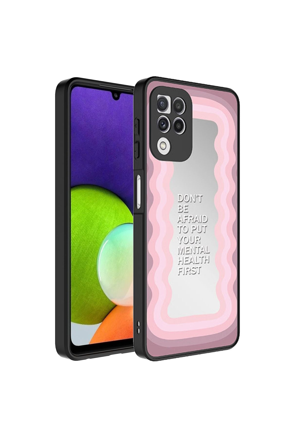 Galaxy A22 4G Kılıf Aynalı Desenli Kamera Korumalı Parlak Zore Mirror Kapak - Ayna