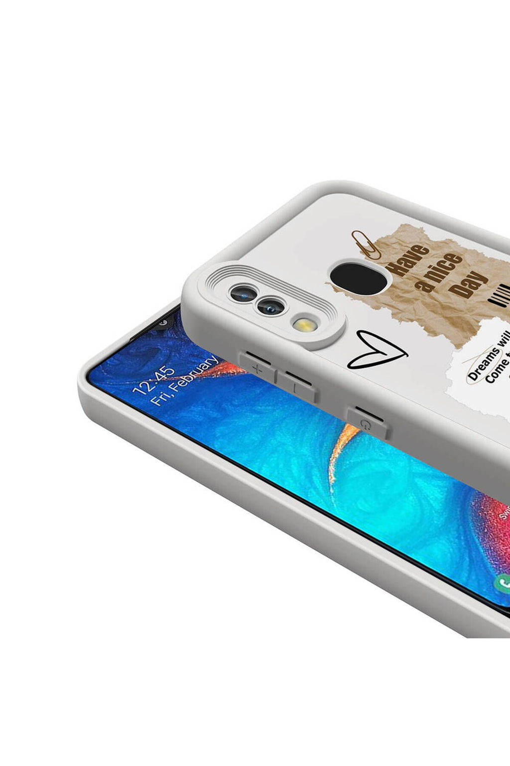 Galaxy A20 Kılıf Kamera Korumalı Baskılı Arka Yüzey Zore Klas Kapak - Koyu Kahve