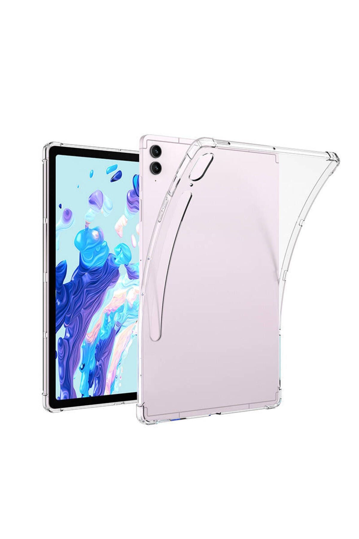 Galaxy Tab S9 Ultra Kılıf  Uyumlu Zore Tablet Nitro Anti Shock Silikon Kapak-Renksiz