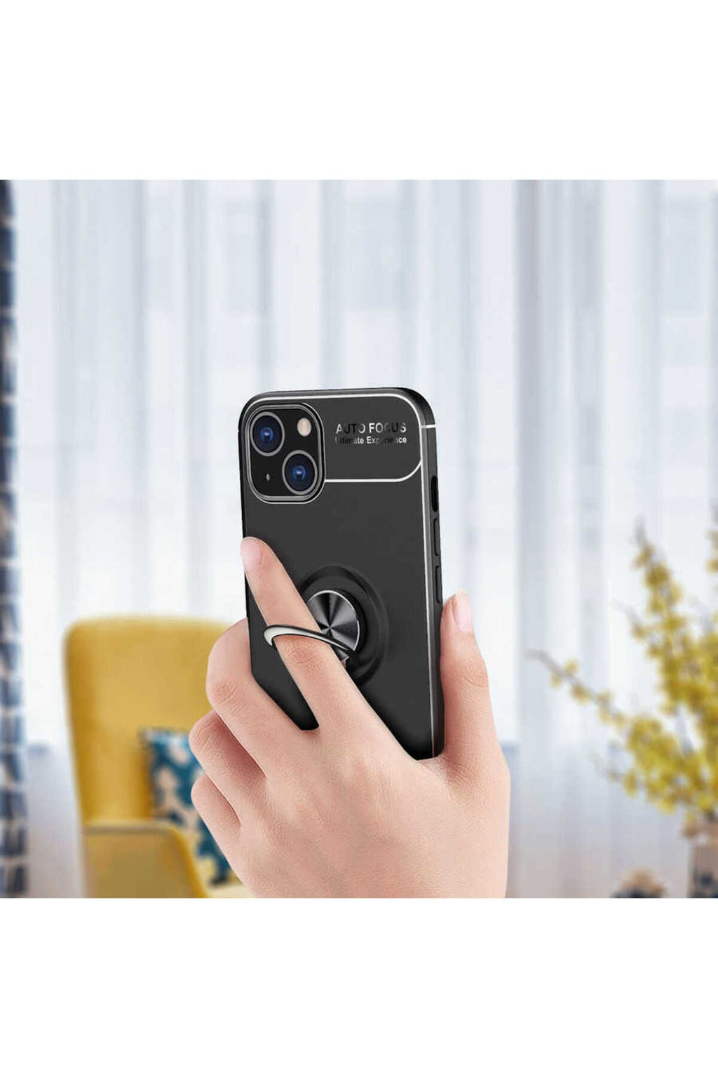 iPhone 14 Uyumlu Zore Ravel Silikon Kılıf-Siyah-Rose Gold